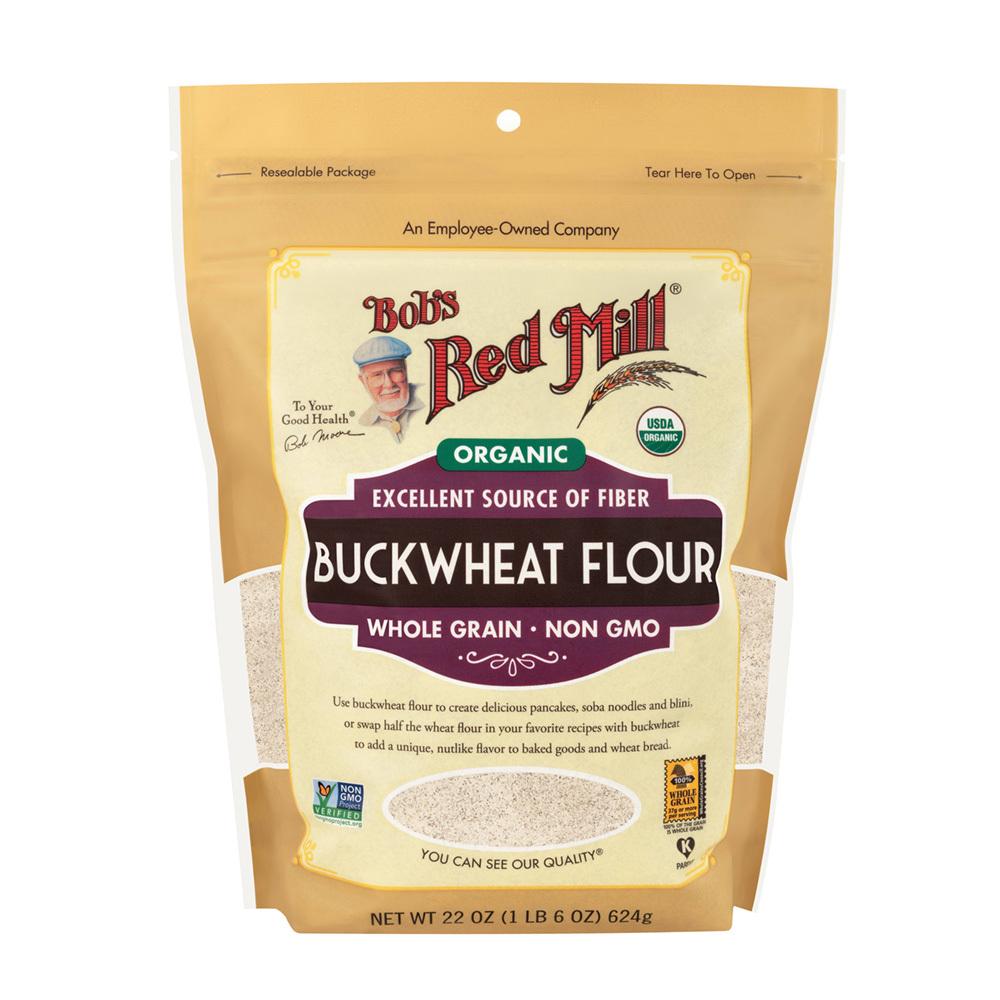 Organic Buckwheat Flour by Bob's Red Mill - Gluten-Free, Non-GMO, Whole Grain for Baking Pancakes, Bread & Healthy Recipes