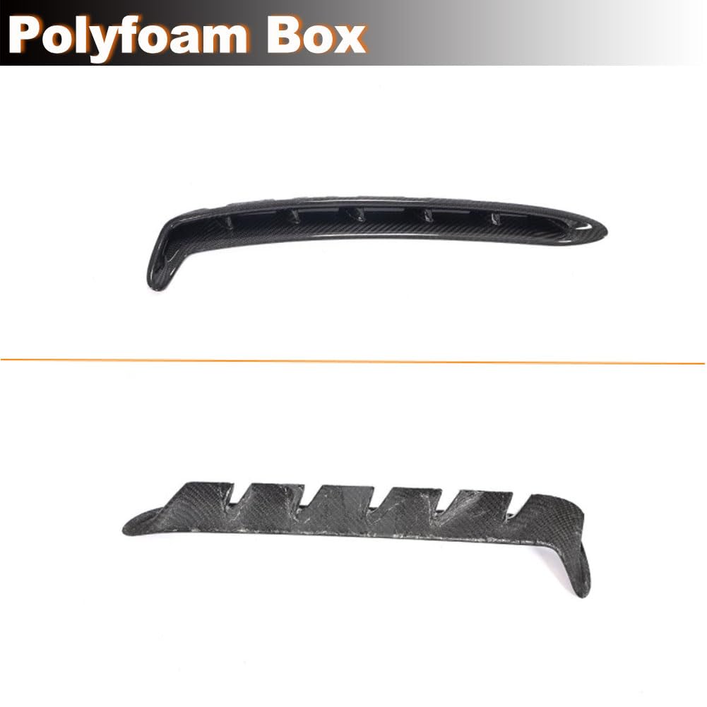 Carbon Fiber Side Fender Air Vent Trim for Ford Mustang Shelby GT350 2019-2023 | Front Bumper Fins & Splitters | Air Vent Outlet Covers | Enhances Aerodynamics & Style for Racing & Street Performance