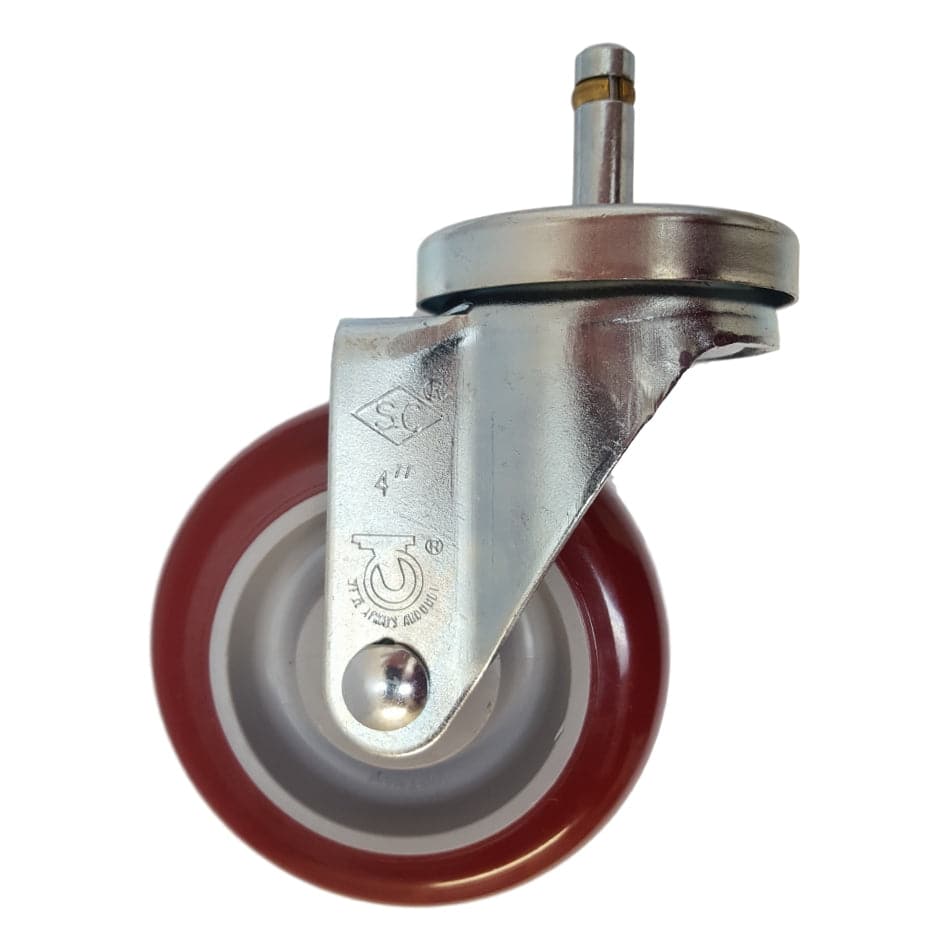 4 Pack 1-1/4 Inch Polymadic Swivel Caster Wheels with Grip Ring Stem - Heavy Duty 350 lbs Capacity for Furniture, Carts, and Industrial Equipment