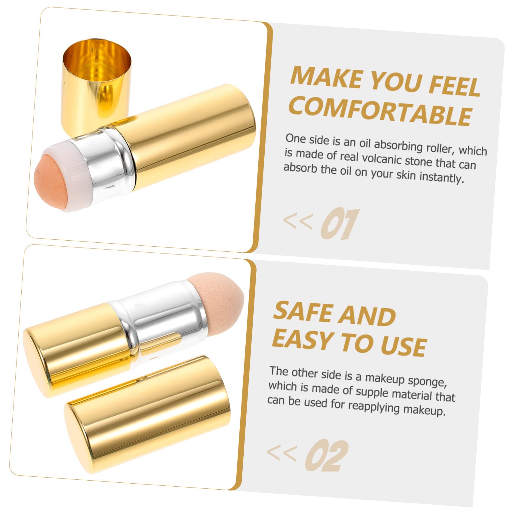 FOMIYES Dual Use Volcanic Oil Absorbing Roller - Face Massage Tool for Oil Control & Skin Refreshing - Portable Beauty Roller for Oily Skin & Makeup Touch Ups - Perfect for Home, Office & Travel Skincare Routine