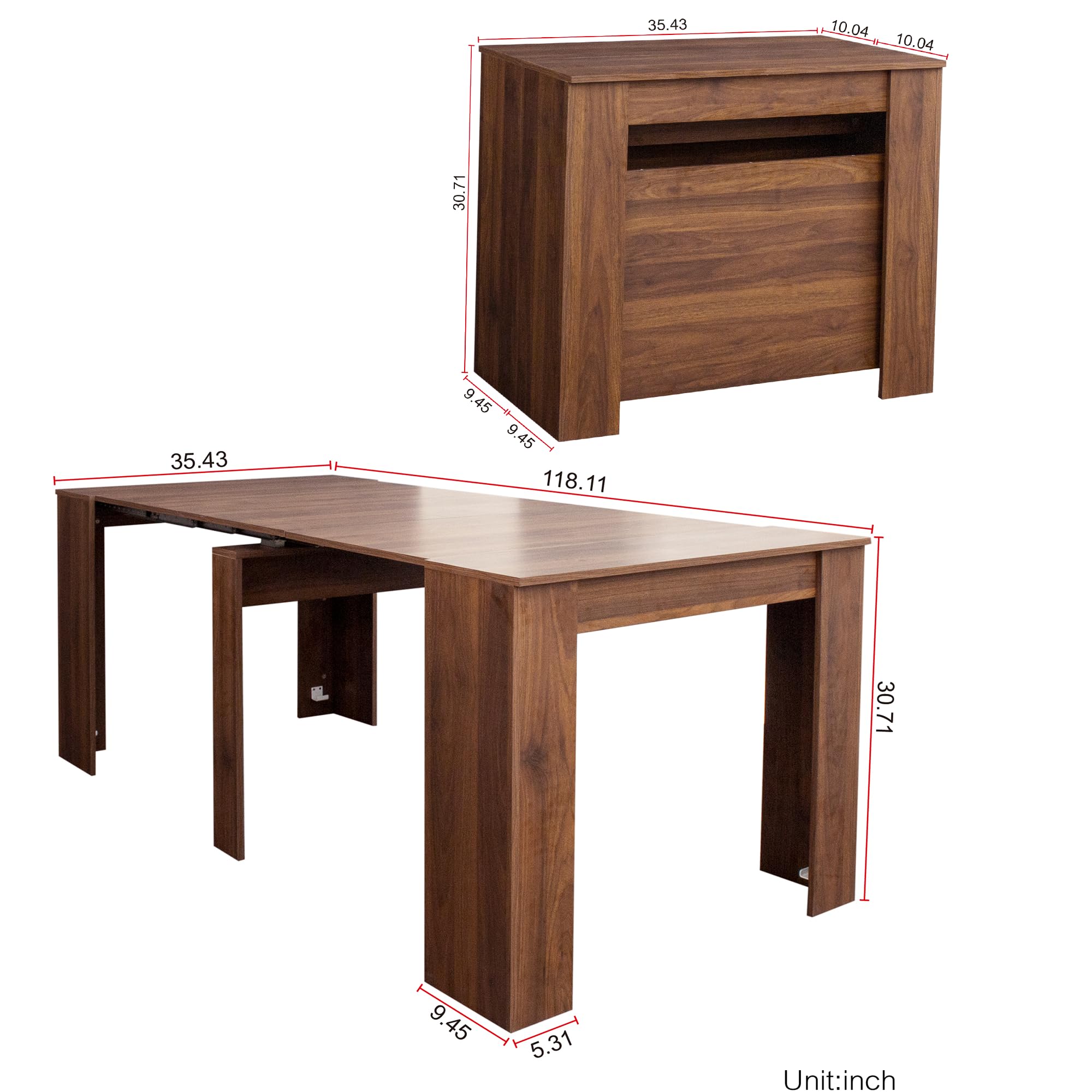 Expandable Folding Dining Table for 6-12 People - 30.71