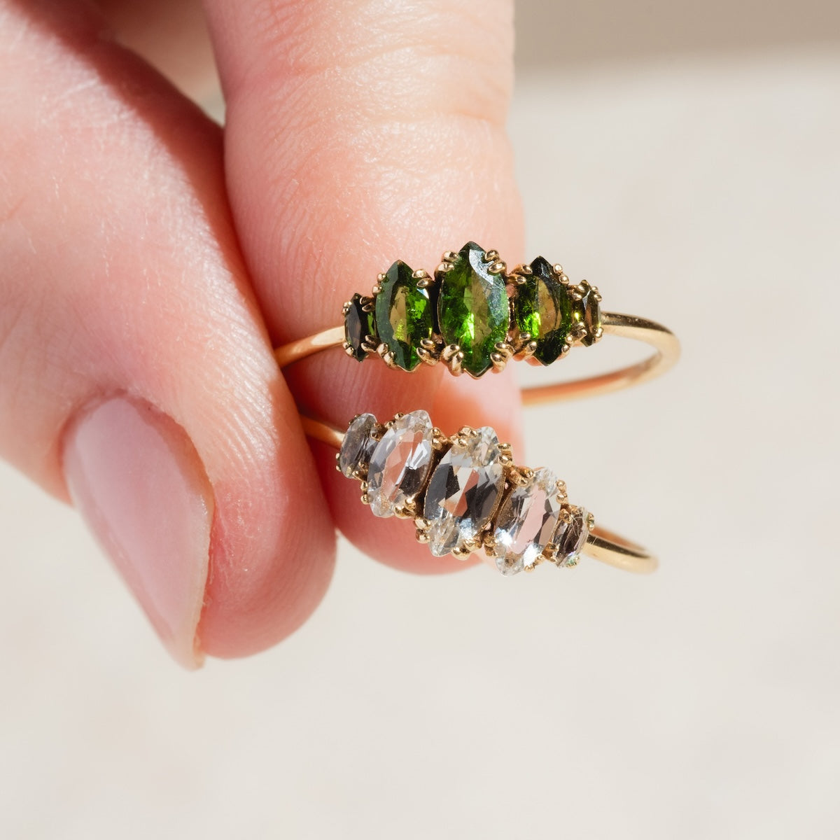 Solid Gold Marquise Cluster Ring - Elegant & Timeless Jewelry for Women | Perfect for Weddings, Anniversaries & Special Occasions