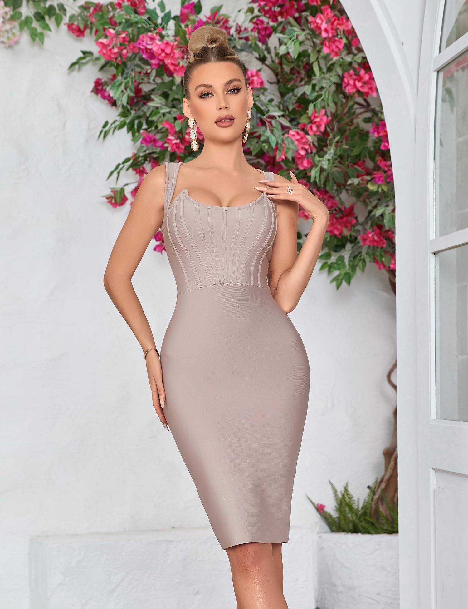 Meilun Sleeveless Bandage Bodycon Dress - Elegant Cocktail Party, Evening Gown & Wedding Guest Dress for Women | Perfect for Night Out, Club, Date Night & Special Occasions