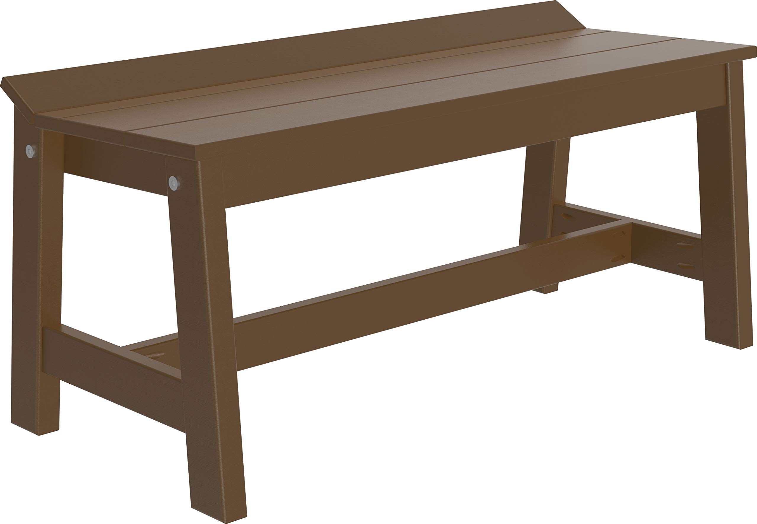LuxCraft Café Poly Outdoor Dining Bench - 41 Inch Weather-Resistant Patio Furniture for Garden, Deck, or Backyard - Chestnut Brown - Perfect for Outdoor Dining, Lounging, and Entertaining