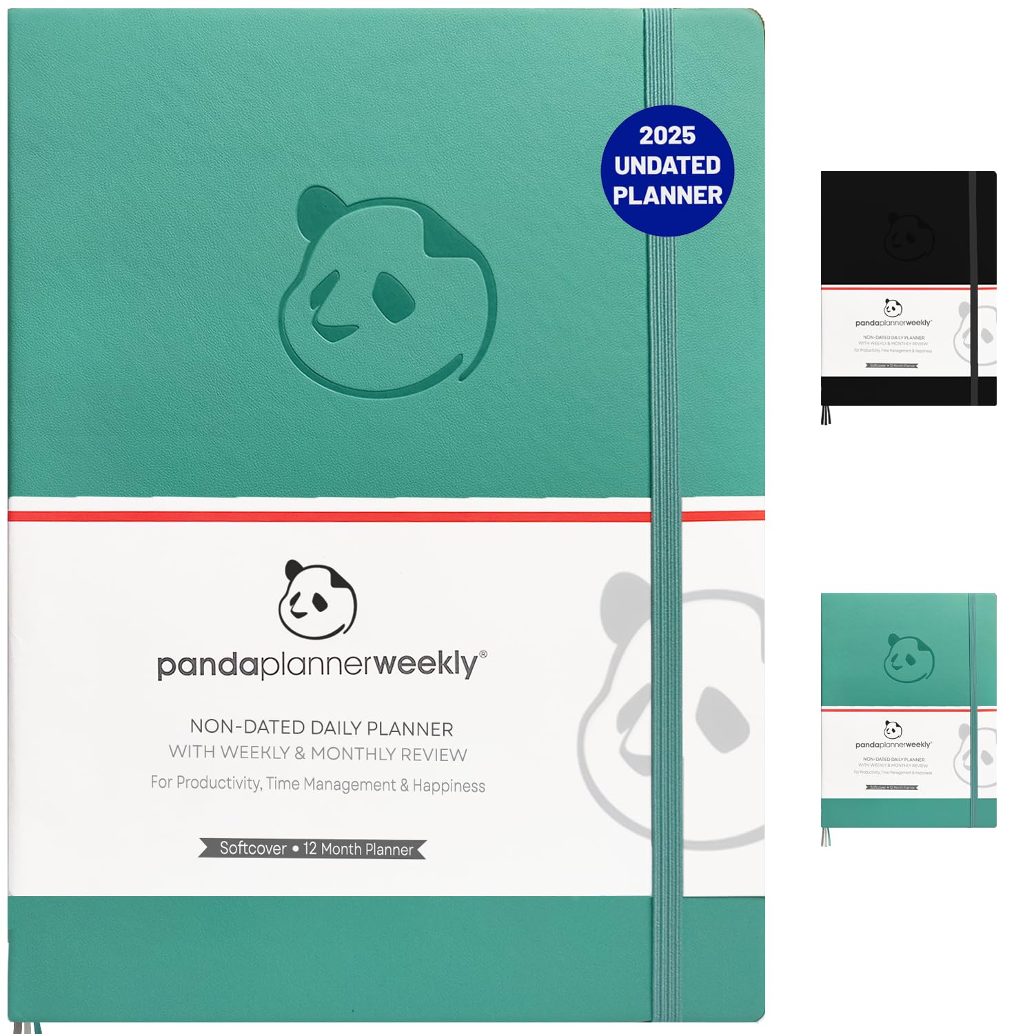 Panda Planner 2025 Undated Weekly Planner - 8” x 11” Productivity Notebook with Habit Tracker & To-Do Lists | 53 Weeks of Daily, Weekly & Monthly Planning | Perfect for Students, Professionals & Home Organization (Turquoise)
