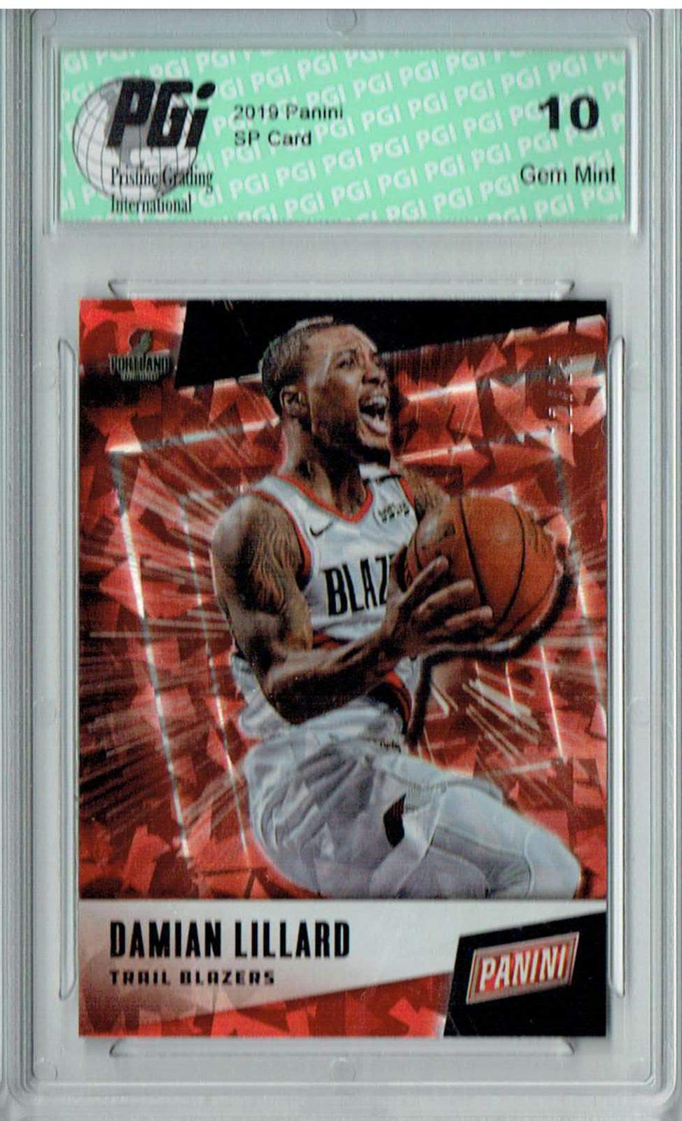 Damian Lillard 2019 Panini Prizm #21 Cracked Ice 25/25 Limited Edition Basketball Trading Card PGI 10 Gem Mint - Perfect for NBA Collectors and Sports Memorabilia Enthusiasts
