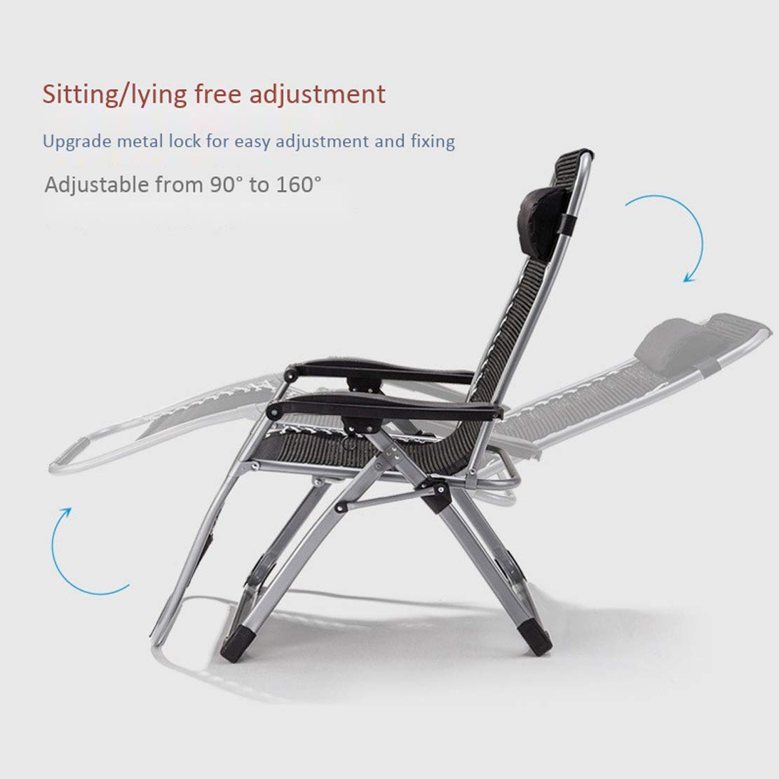 HIOD Folding Recliner Chair - Adjustable Lounge Bed for Patio, Garden, Beach & Indoor Use - Portable Sun Lounger with Cup Holder - Perfect for Relaxing, Sunbathing & Nap Time - Black