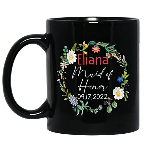 Maid Of Honor Black Mug