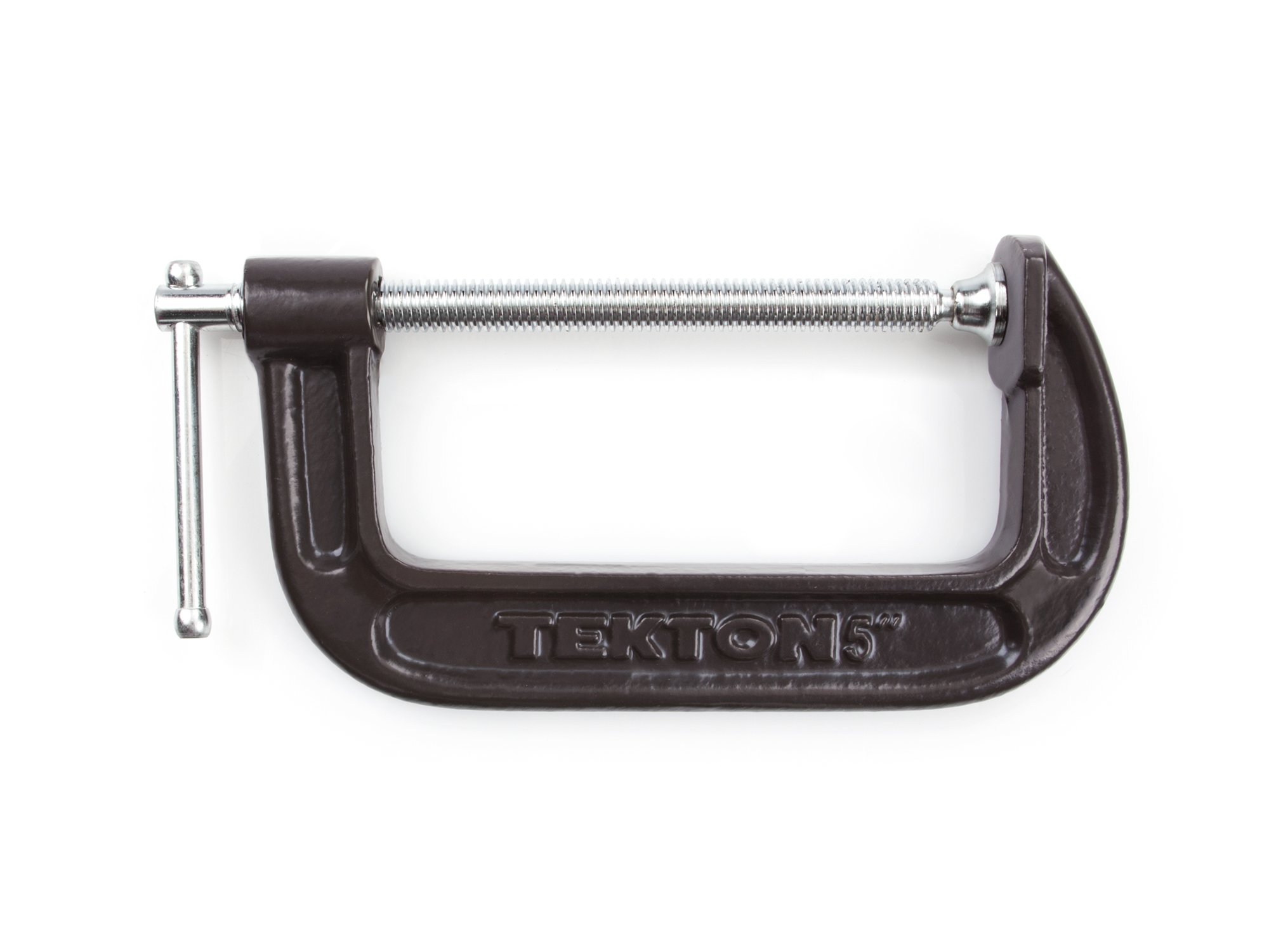 TEKTON 4022 5-Inch Malleable Iron C-Clamp - Heavy Duty Clamping Tool for Woodworking, Metalworking & DIY Projects | Secure Workpieces for Drilling, Gluing & Welding