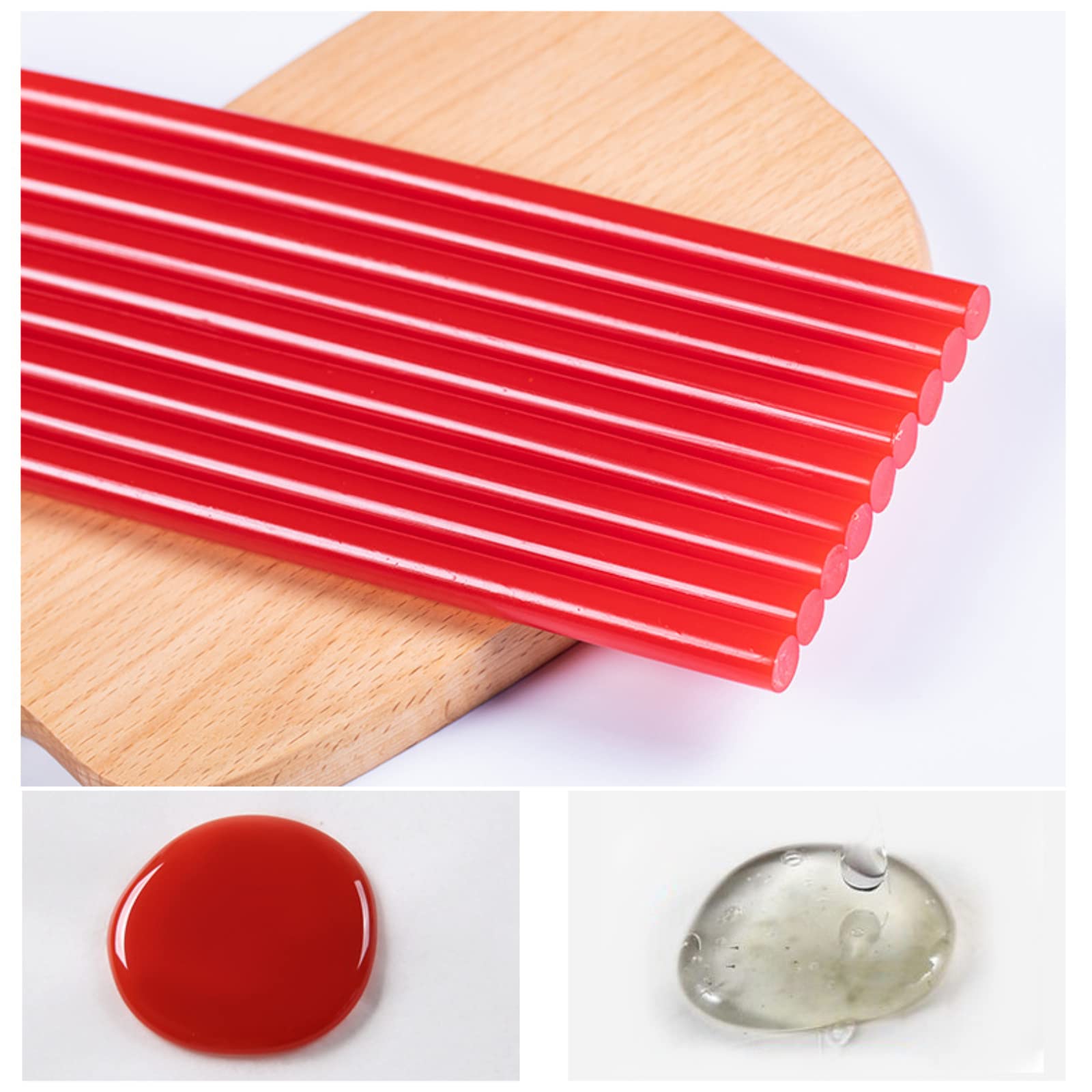 Colored Hot Melt Glue Sticks 10Pcs Set - 7x150mm DIY Arts & Crafts, Home Repairs, Sealing & Dent Fixing - Perfect for Woodworking, Scrapbooking & Household Projects (Red)