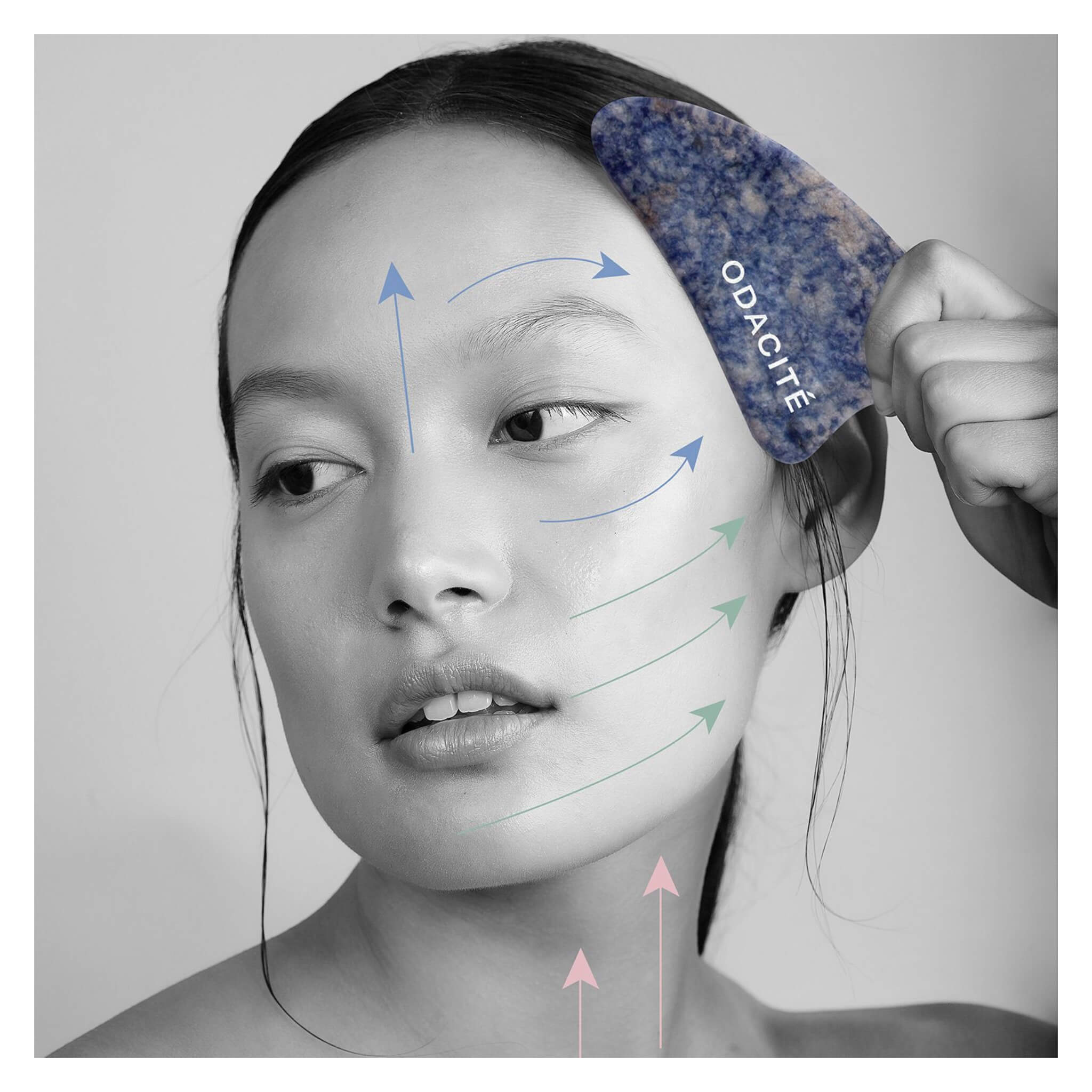 Blue Sodalite Crystal Contour Gua Sha Tool - Natural Stone Facial Massager for Glowing Skin, Lymphatic Drainage & Relaxation | Perfect for At-Home Spa, Self-Care & Skincare Routine