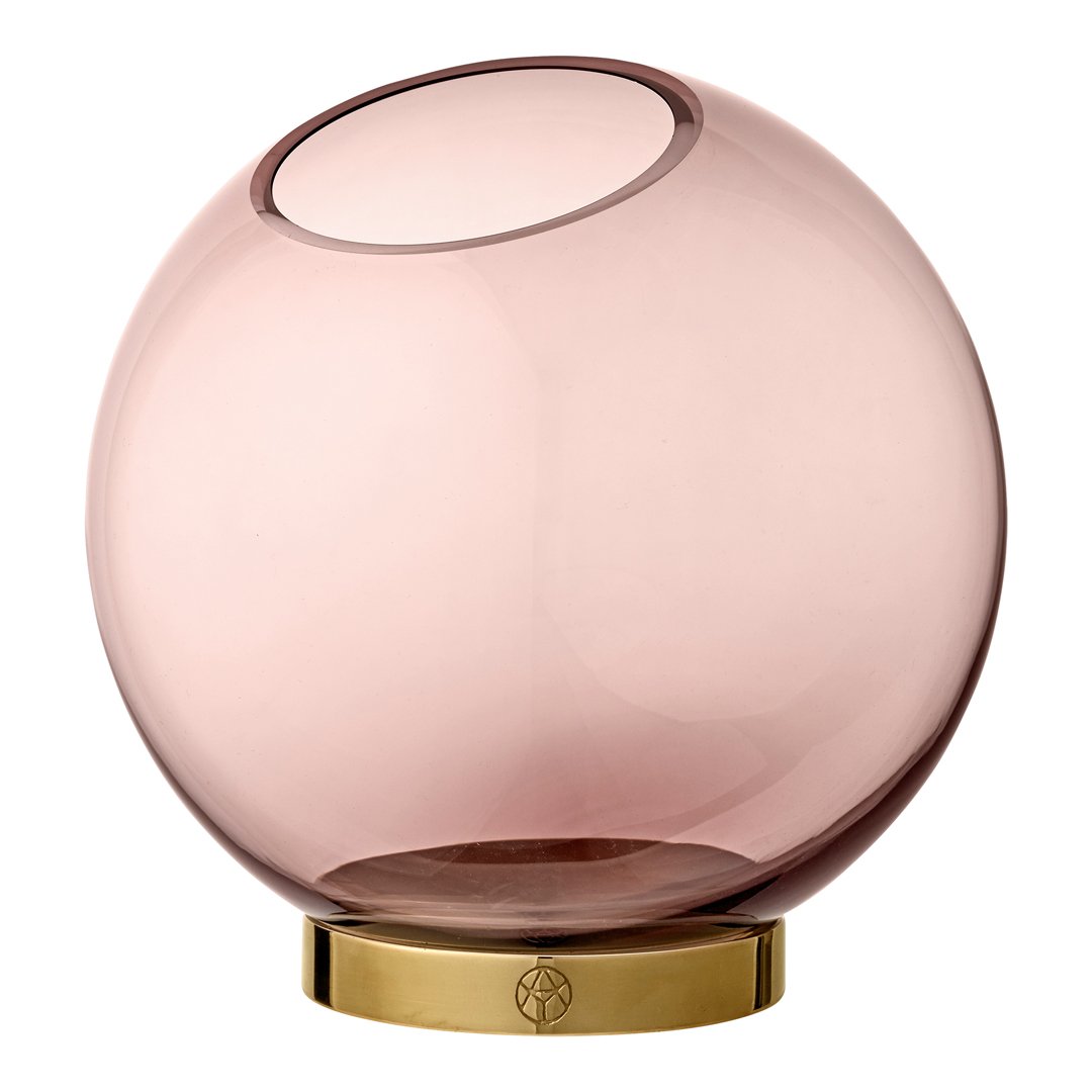 Modern Globe Vase with Stand - Set of 4 Glass Decorative Vases for Home Decor, Wedding Centerpieces & Office Desk Accessories