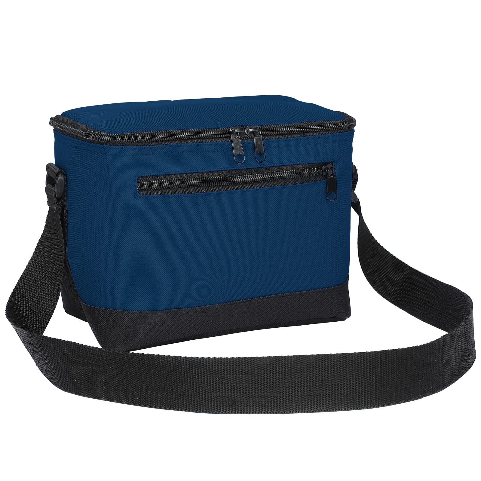 MissMoon 6 Can Insulated Lunch Cooler Bag with Adjustable Strap - Navy Tote Container for Adults, Perfect for Work, Picnics, and Outdoor Adventures