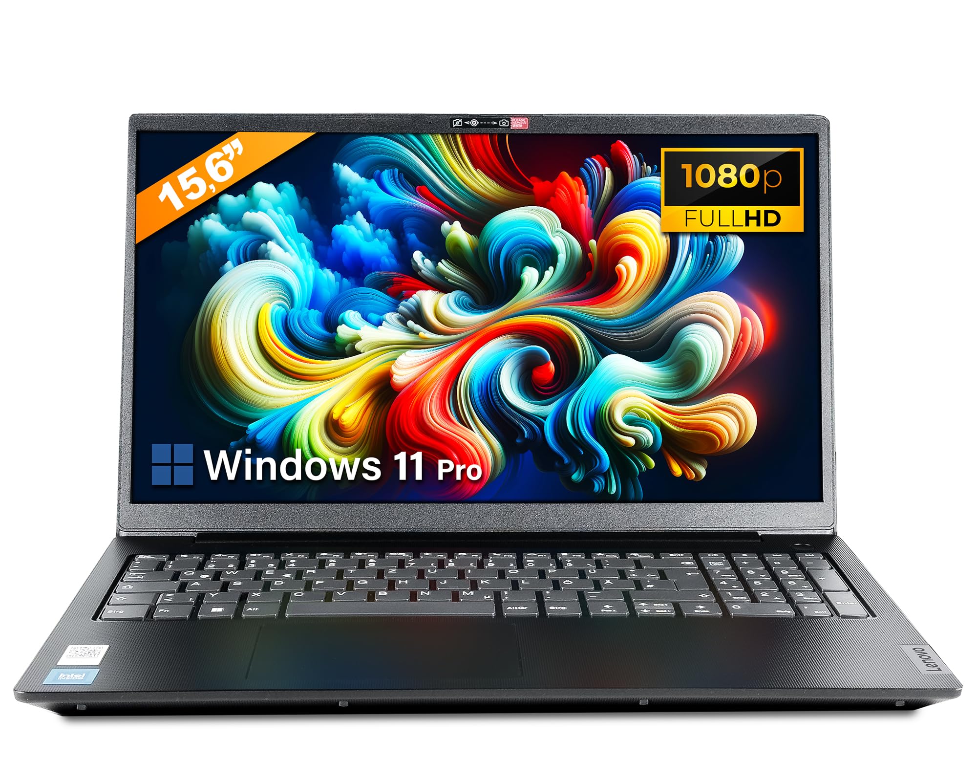 Lenovo Fast Laptop with Intel Celeron N4500 2x2.80GHz - 15.6 Inch Full HD Notebook - 16GB DDR4 RAM - 512GB SSD - Webcam - Bluetooth - USB 3.2 - WiFi - Windows 11 Pro + Free Laptop Bag Included | Perfect for Work, Study & Home Office Use