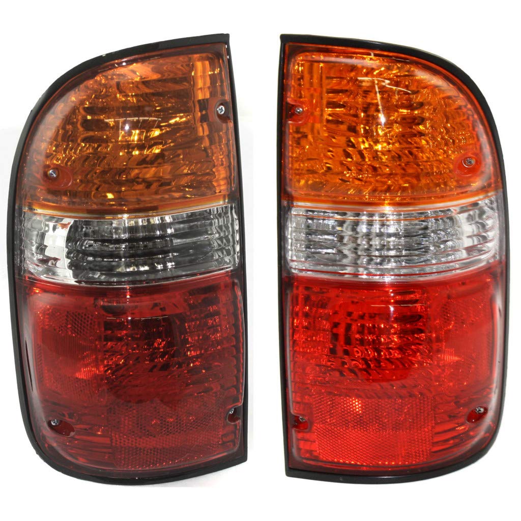 2001-2004 Toyota Tacoma Replacement Tail Lights Pair (Driver & Passenger Side) with Bulbs - DOT Certified TO2800139 & TO2801139 - Fits Models 81560-04060, 81550-04060 - Perfect for Night Driving & Enhanced Vehicle Safety