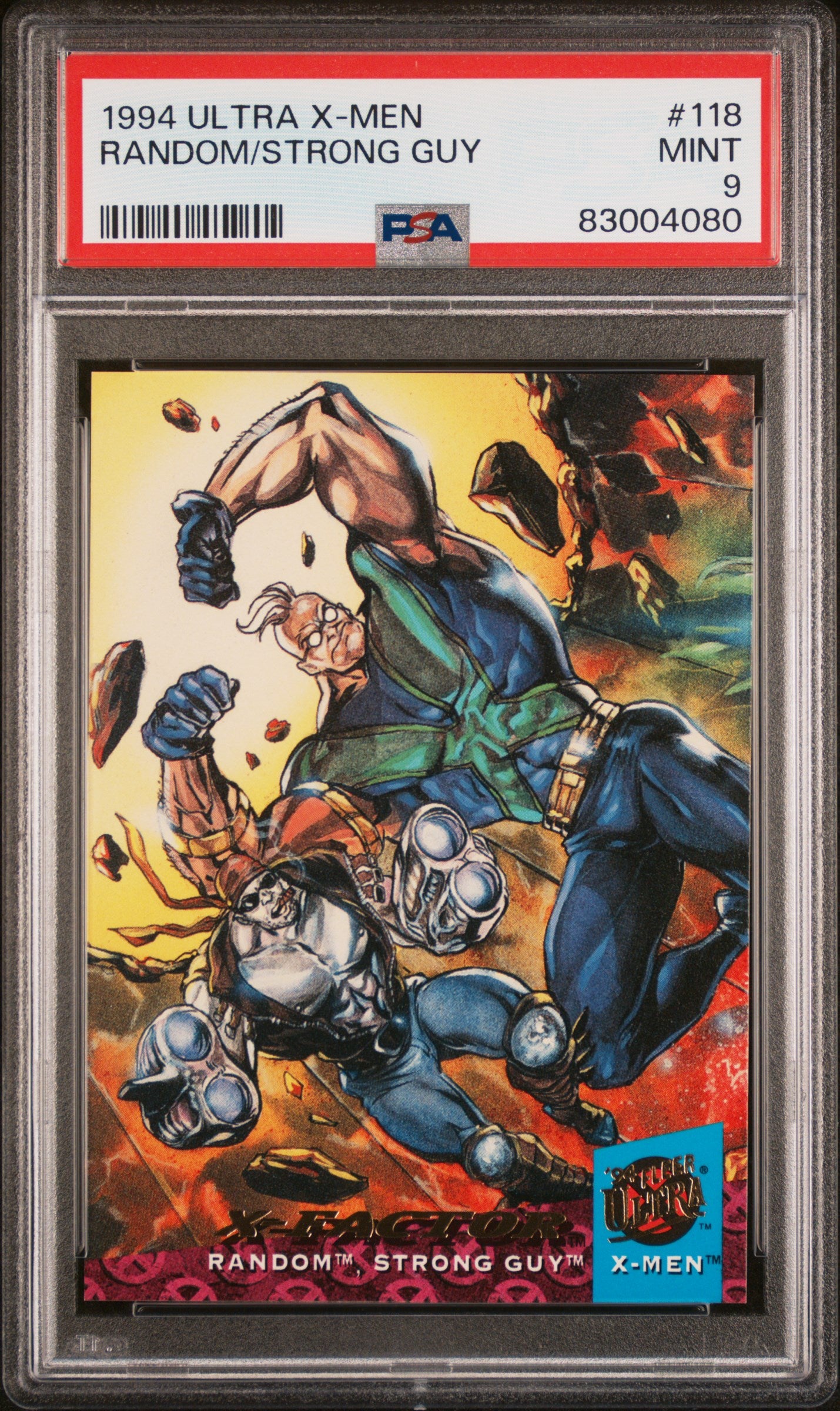 1994 Ultra X-Men #118 Strong Guy PSA 9 NM-MT Trading Card - Collectible Marvel Comics for Display & Investment