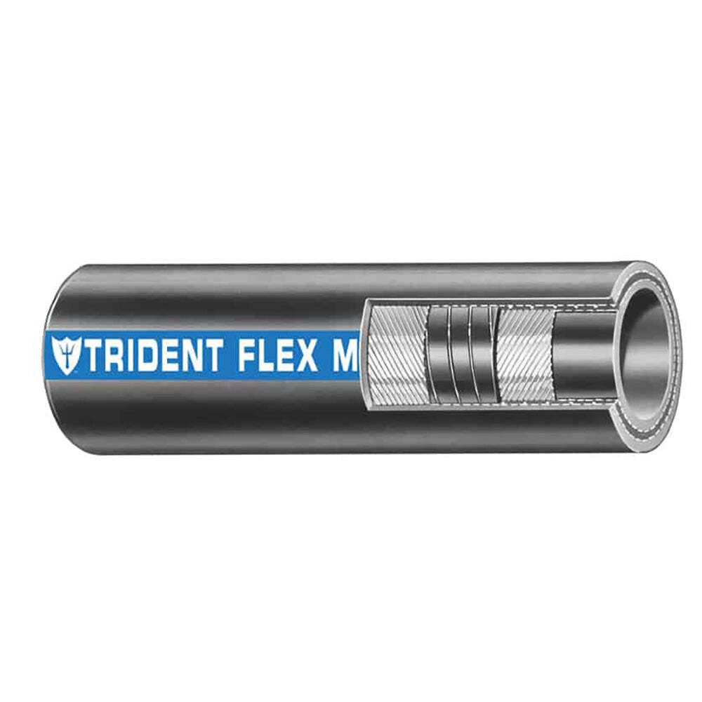 Trident Marine 100-1006 50ft Coil Flex Marine Wet Exhaust Water Hose - Black | Heavy Duty Boat Engine Cooling & Bilge Pump Hose for Yachts & Sailboats