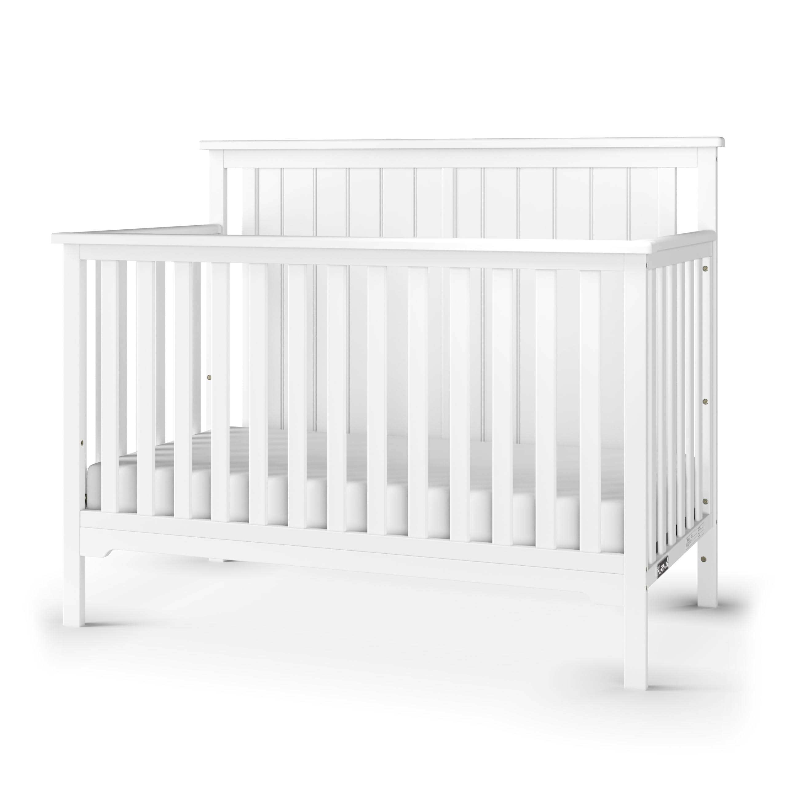 Child Craft Cottage Flat Top 4-in-1 Convertible Crib - Converts to Toddler Bed, Daybed & Full Size Bed | Safe Nursery Furniture for Baby & Kids | Fits Standard Crib Mattress (Matte White) | Perfect for Nursery, Bedroom & Guest Room