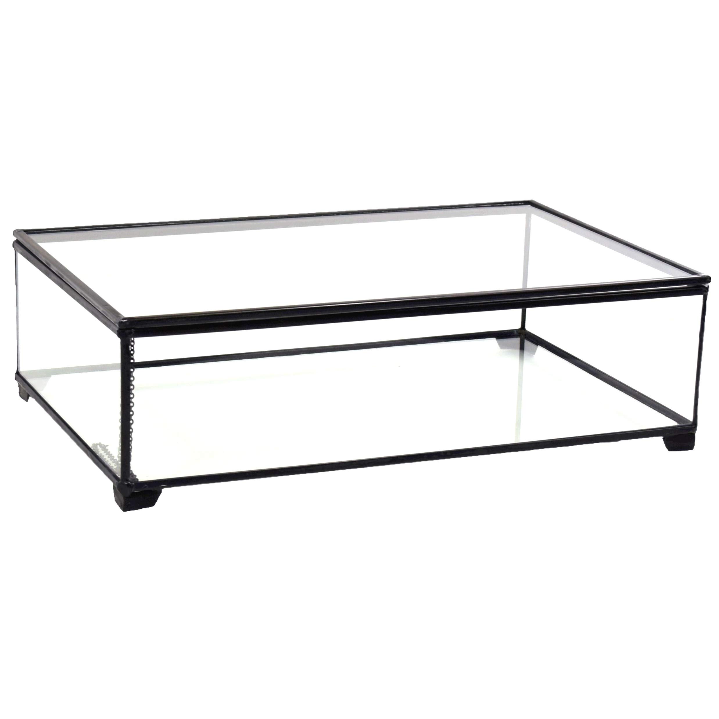 J Devlin - Large Clear Glass Box for Holiday Home Decor, Wedding Keepsake Card Holder, Display Case - Perfect for Christmas, Party Favors, and Gift Box (Box 748)