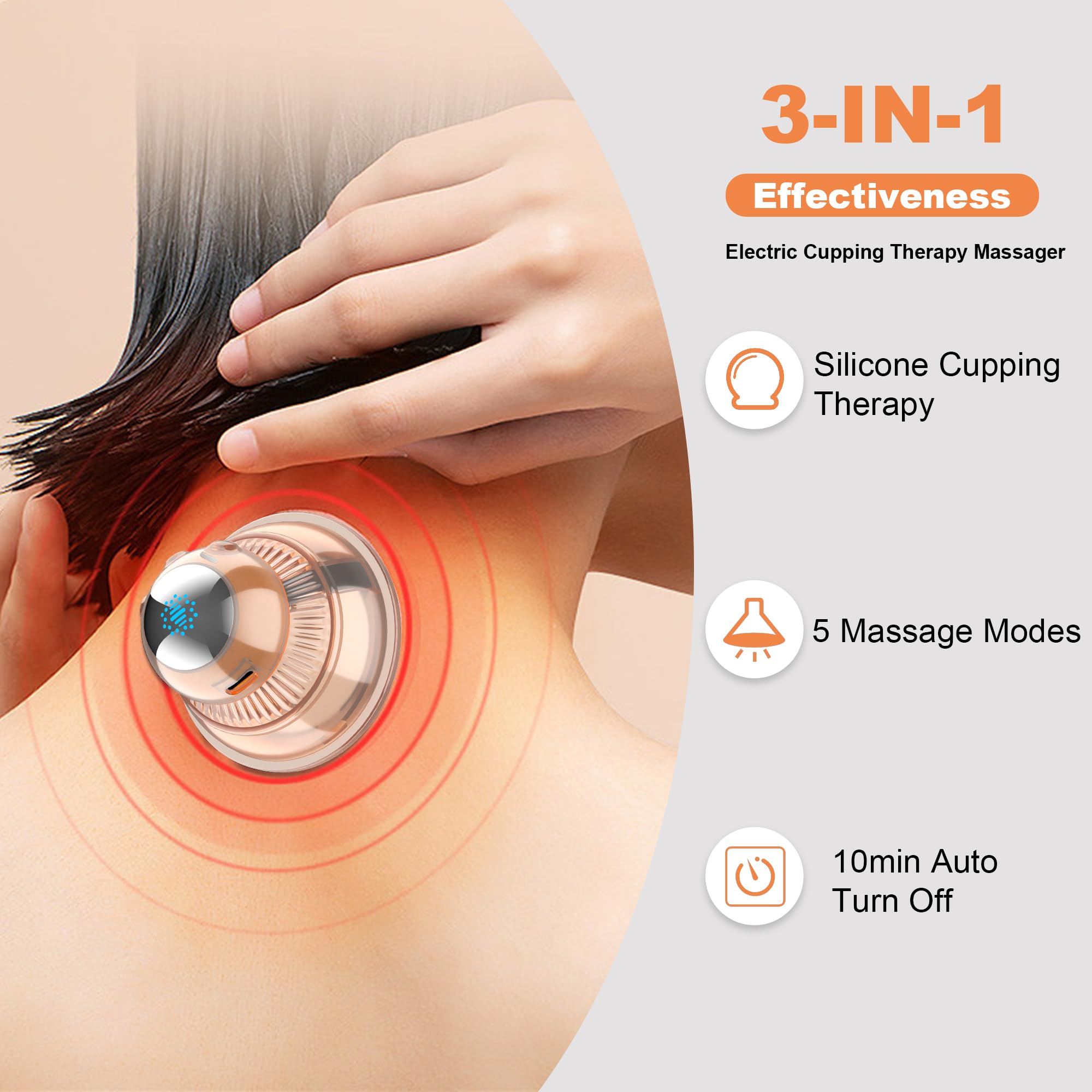 Electric Cupping Therapy Massager - Portable Silicone Vacuum Massage Device with Electric Pulse for Pain Relief & Facial Rejuvenation | Perfect for Home Spa, Muscle Recovery & Beauty Treatments