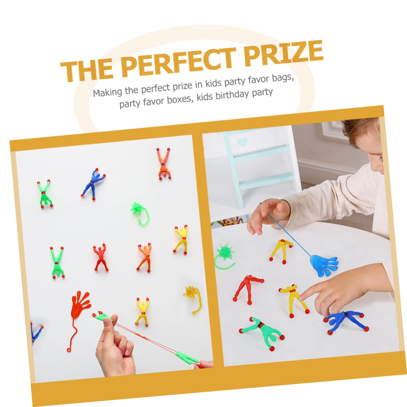 108-Piece Sticky Toy Set - Expandable Stretchy Sensory Toys for Kids, Pets & Stress Relief - Window Sticky Hands, Chenille Balls, PP Man & Spider - Fun Party Favors & Classroom Rewards