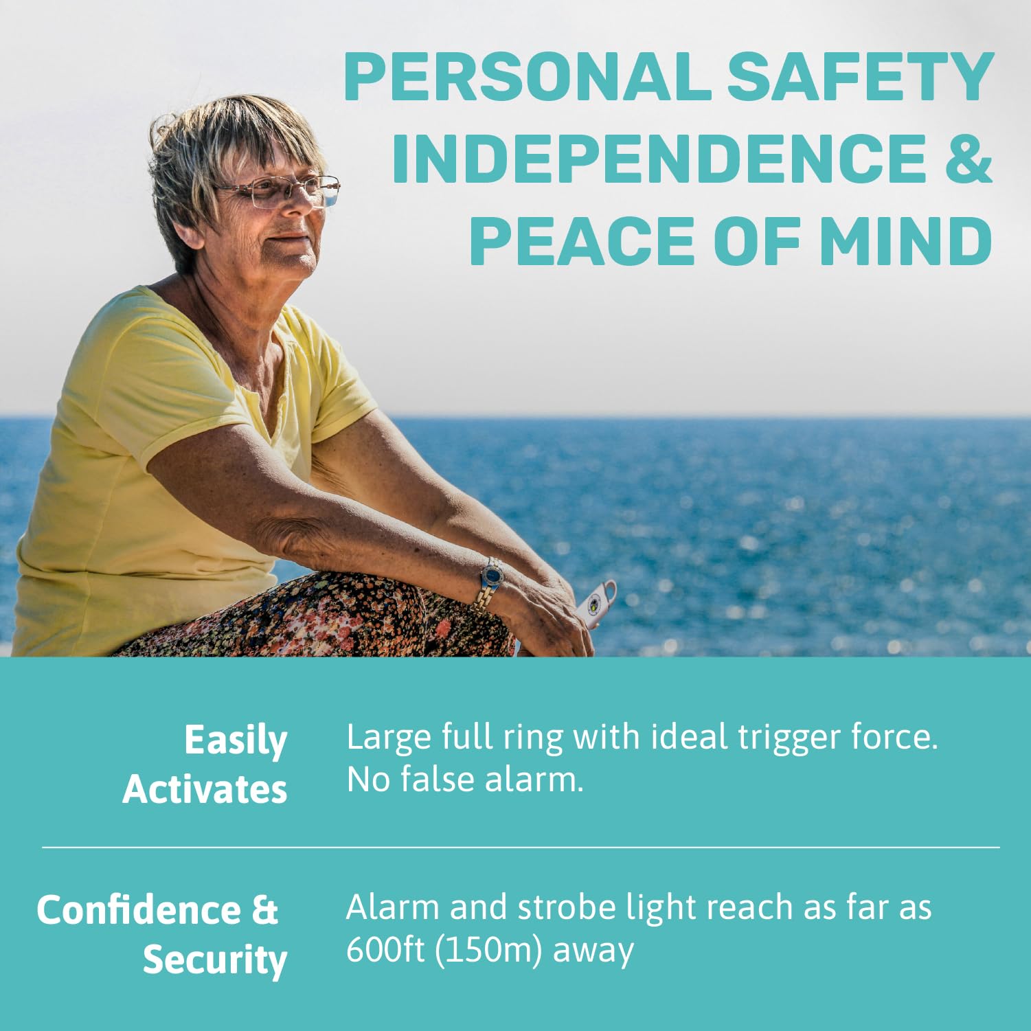 Personal Safety Alarm for Women, Men & Kids - 130dB Loud Security Alarm with Strobe Light, Waterproof & Travel-Friendly Self Defense Keychain (Milky White) - Perfect for Jogging, Night Walks, College Campus & Emergency Situations