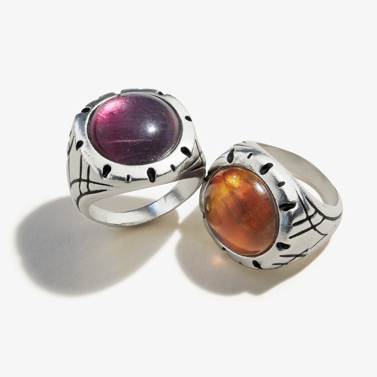 Fluorite Gemstone Signet Ring for Men & Women - Natural Purple Crystal Jewelry - Perfect for Healing, Meditation & Spiritual Gifts