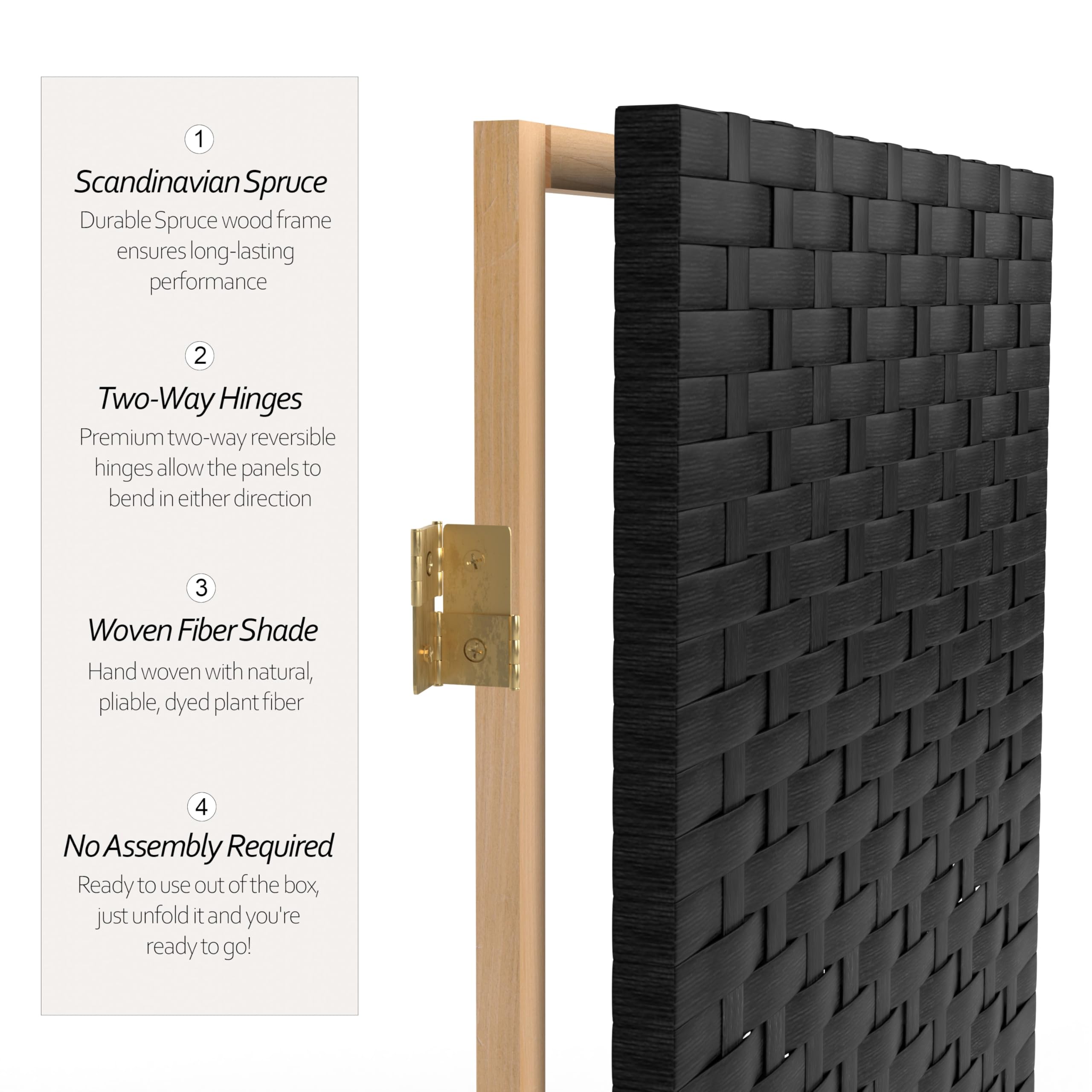 7 ft. Tall Red Lantern Woven Fiber Black 6-Panel Room Divider - Perfect for Home Decor, Office Partition & Asian-Themed Events