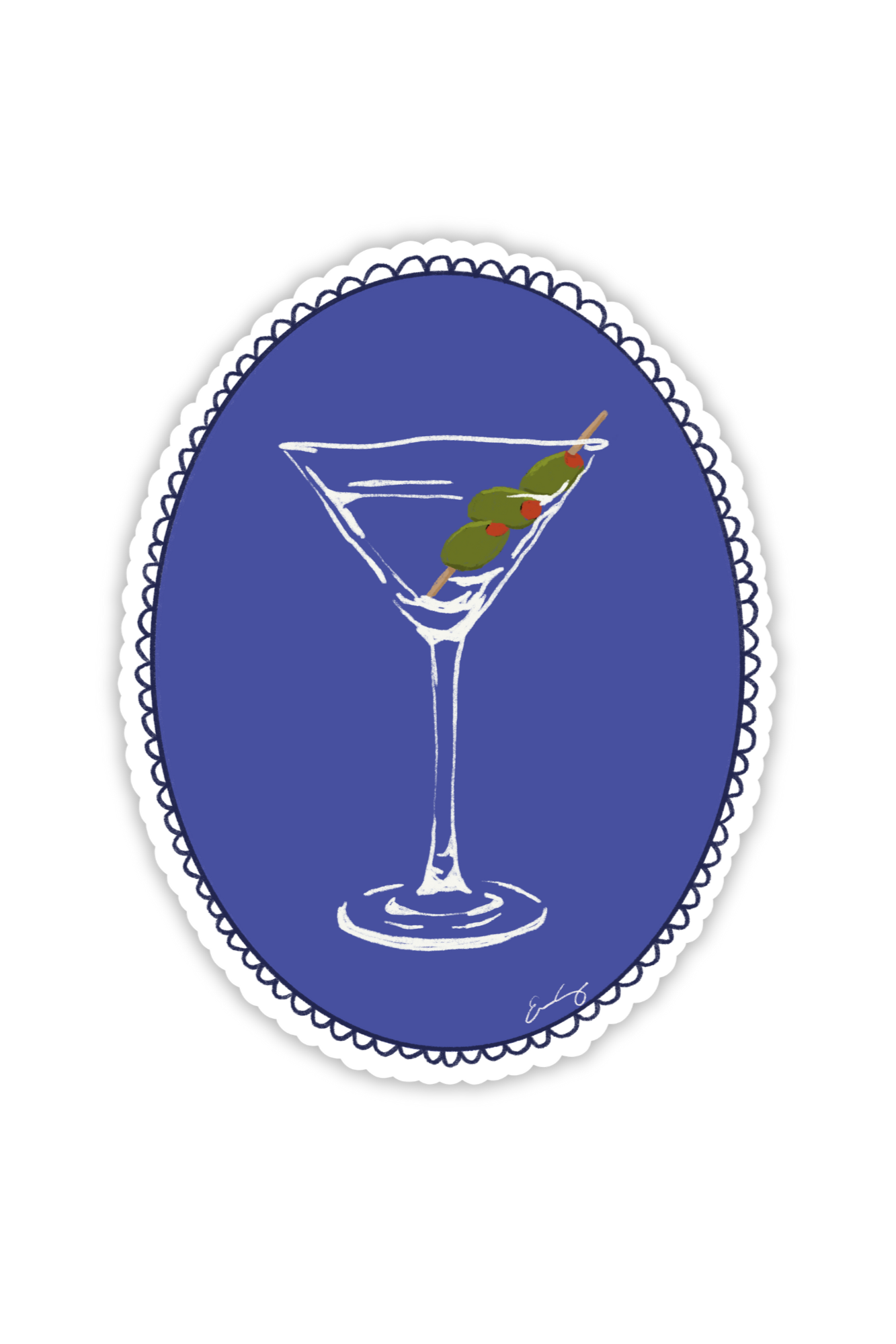 Martini Die Cut Sticker - Premium Vinyl Decal for Laptops, Water Bottles & Party Decor - Perfect for Cocktail Enthusiasts & Bar Decorations