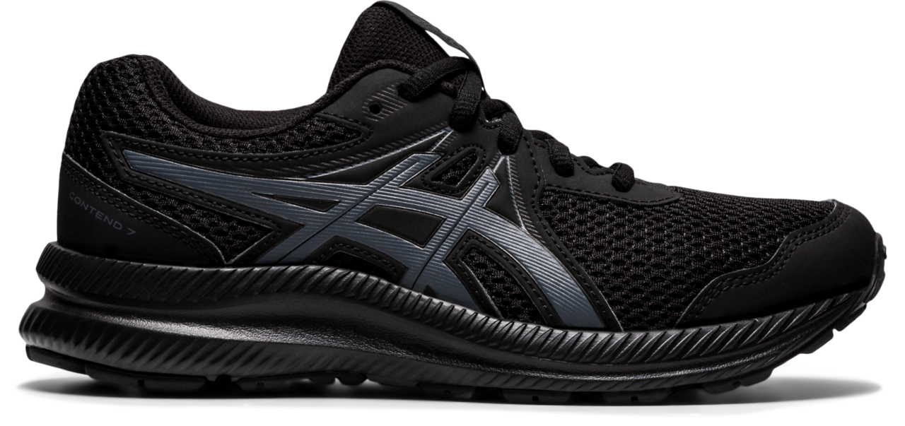 Asics Kids' CONTEND 7 GS Running Shoes - Black/Carrier Grey - Lightweight & Durable for School, Sports & Daily Activities