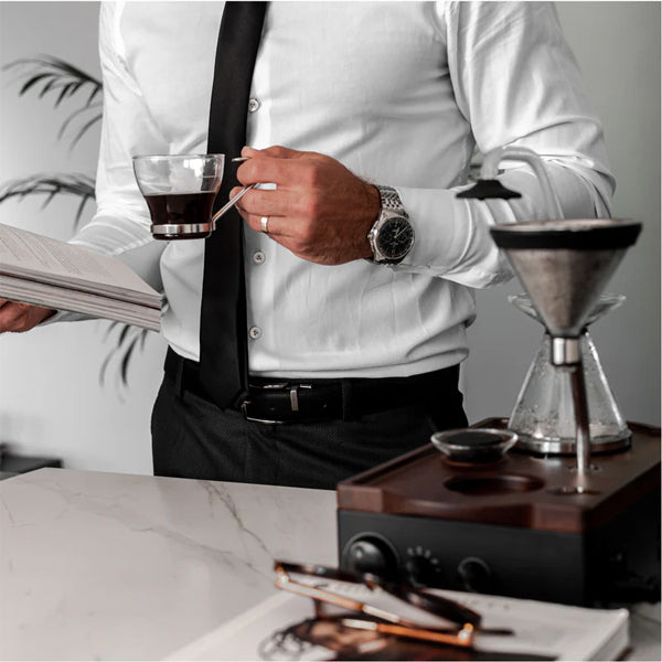 Barisieur Tea and Coffee Alarm Clock - Wake Up to Fresh Brewed Coffee or Tea - Perfect for Bedrooms, Offices, and Gifts