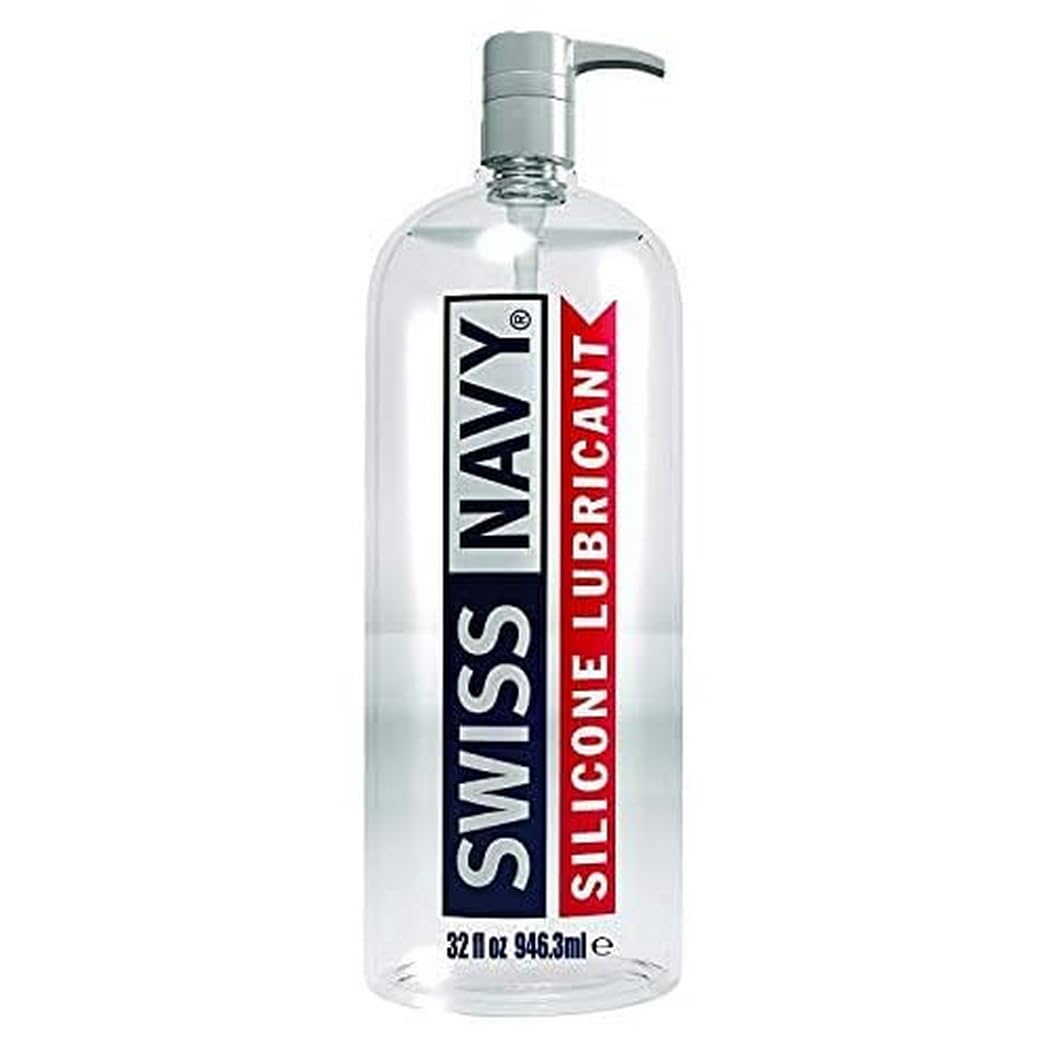 Swiss Navy Premium Silicone-Based Personal Lubricant - Long Lasting Sex Gel for Couples (32oz) - Enhances Intimacy & Comfort for Sensual Massage, Adult Play & Romantic Moments