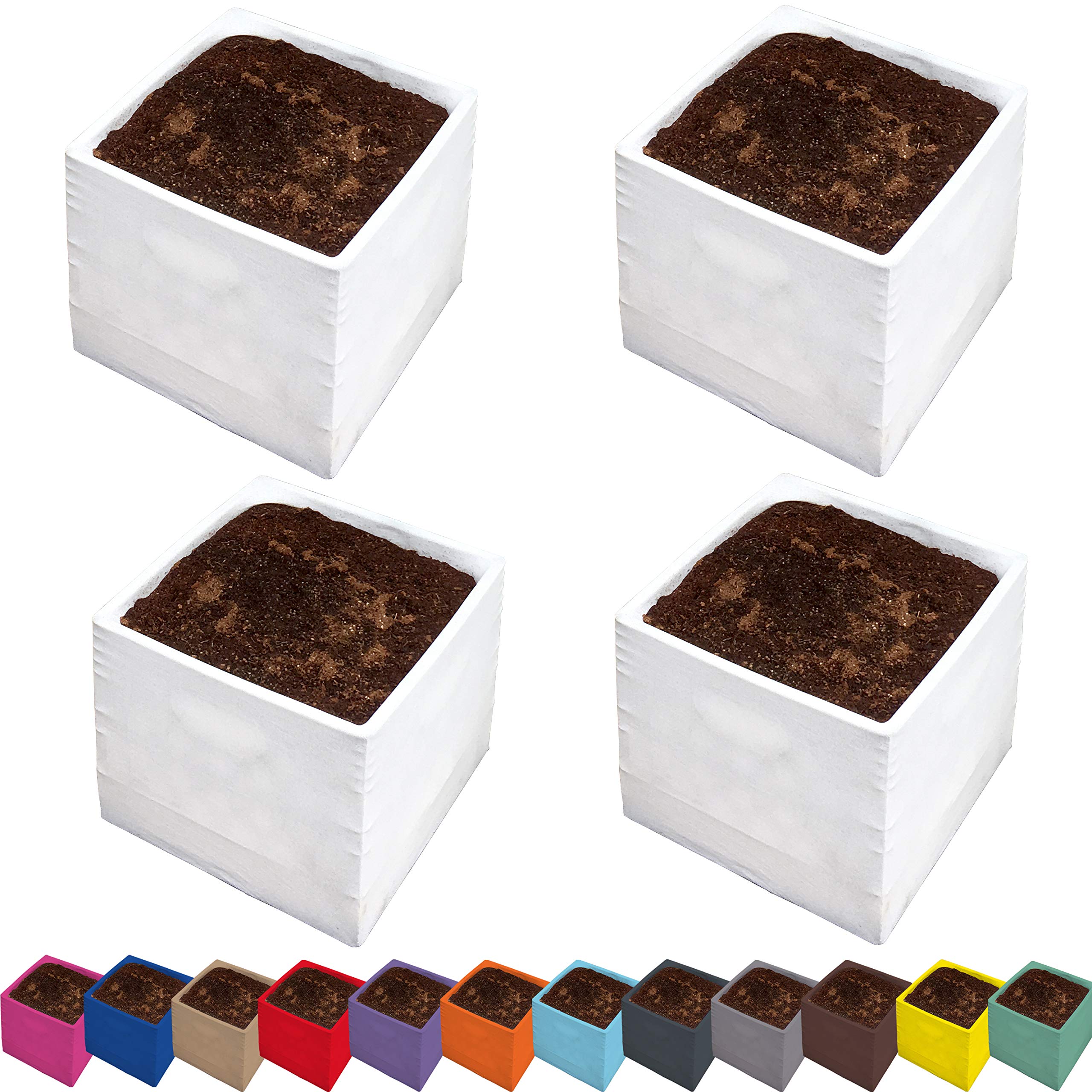 4 Pack Stretch Grow Fabric - Convert Milk Crate into Versatile Planter for Vegetables, Herbs & Flowers | Customizable Color | Indoor/Outdoor Gardening Solution
