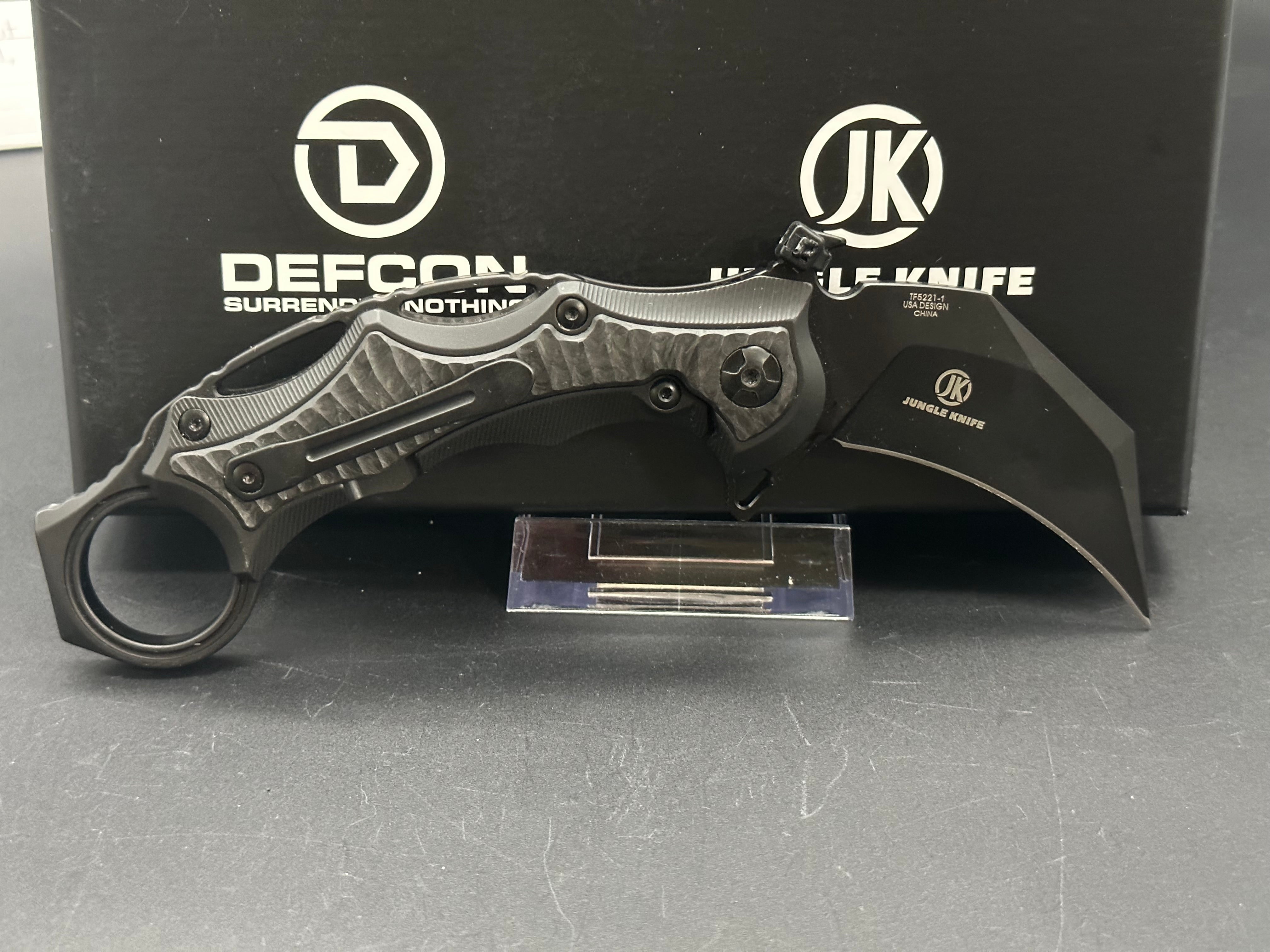 Defcon Raptor Jungle Karambit Knife - Tactical Survival Blade for Outdoor Camping, Hunting & Self Defense