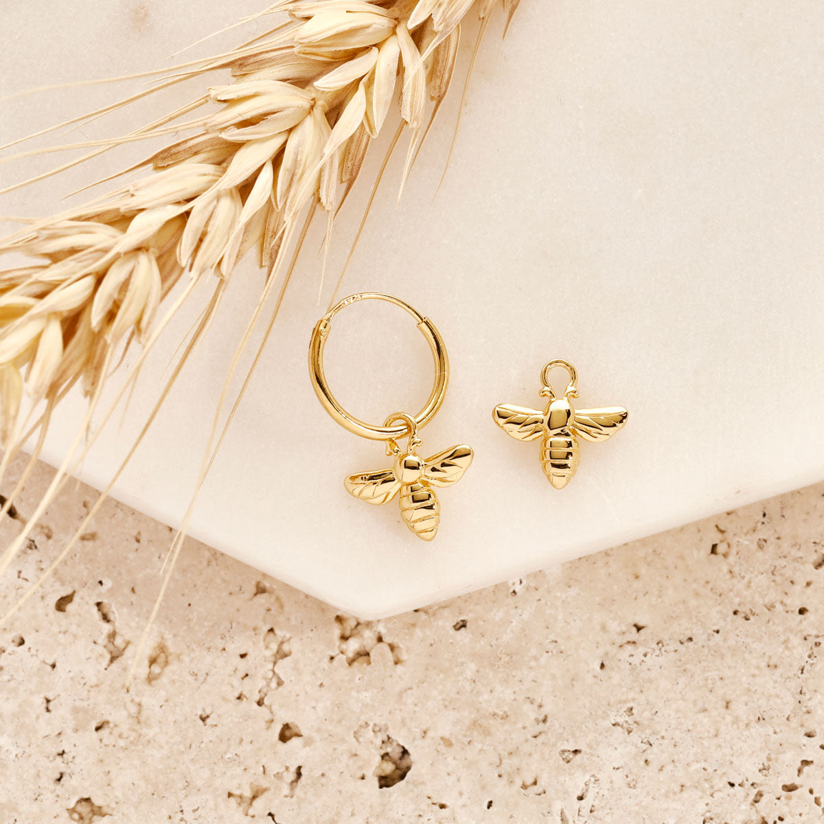 Meant To Bee Gold Ear Charms - 14K Gold Plated Honey Bee Stud Earrings for Women, Dainty Jewelry Gift for Her - Perfect for Everyday Wear, Date Nights & Special Occasions