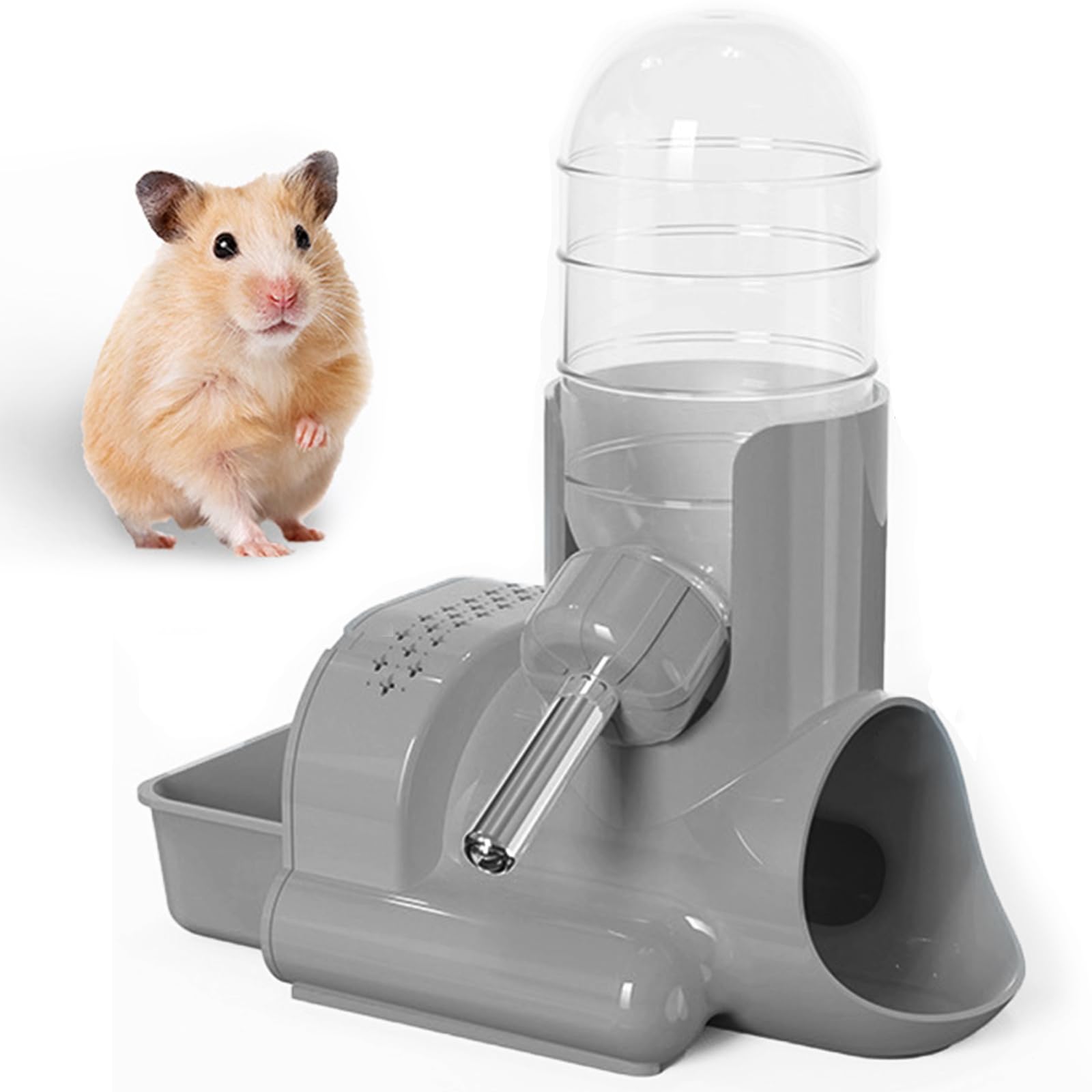 3-in-1 Automatic Hamster Water Bottle with Food Container & Base Hut - 120ml Small Animal Water Dispenser for Dwarf Hamsters, Mice, Rats & Hedgehogs | Perfect for Cage Accessories & Small Pet Hydration Needs