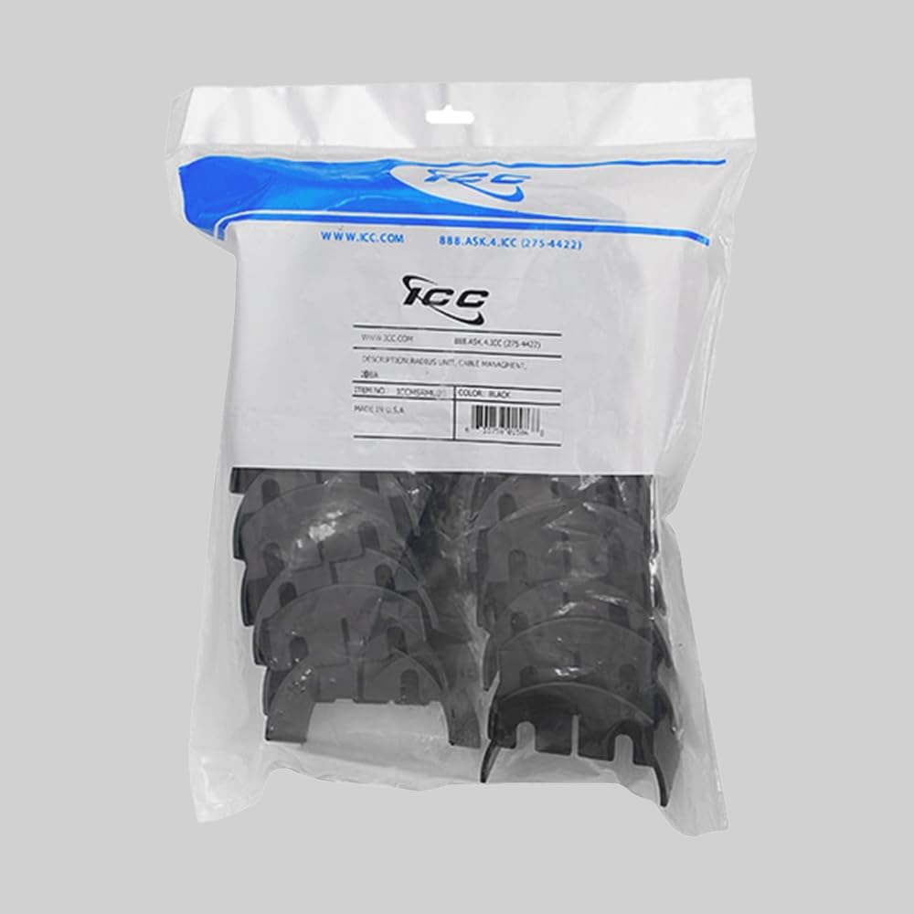 20 Pack ICC Cable Management Radius Unit - Organize and Conceal Wires for Home Office, Gaming Setup & Entertainment Center