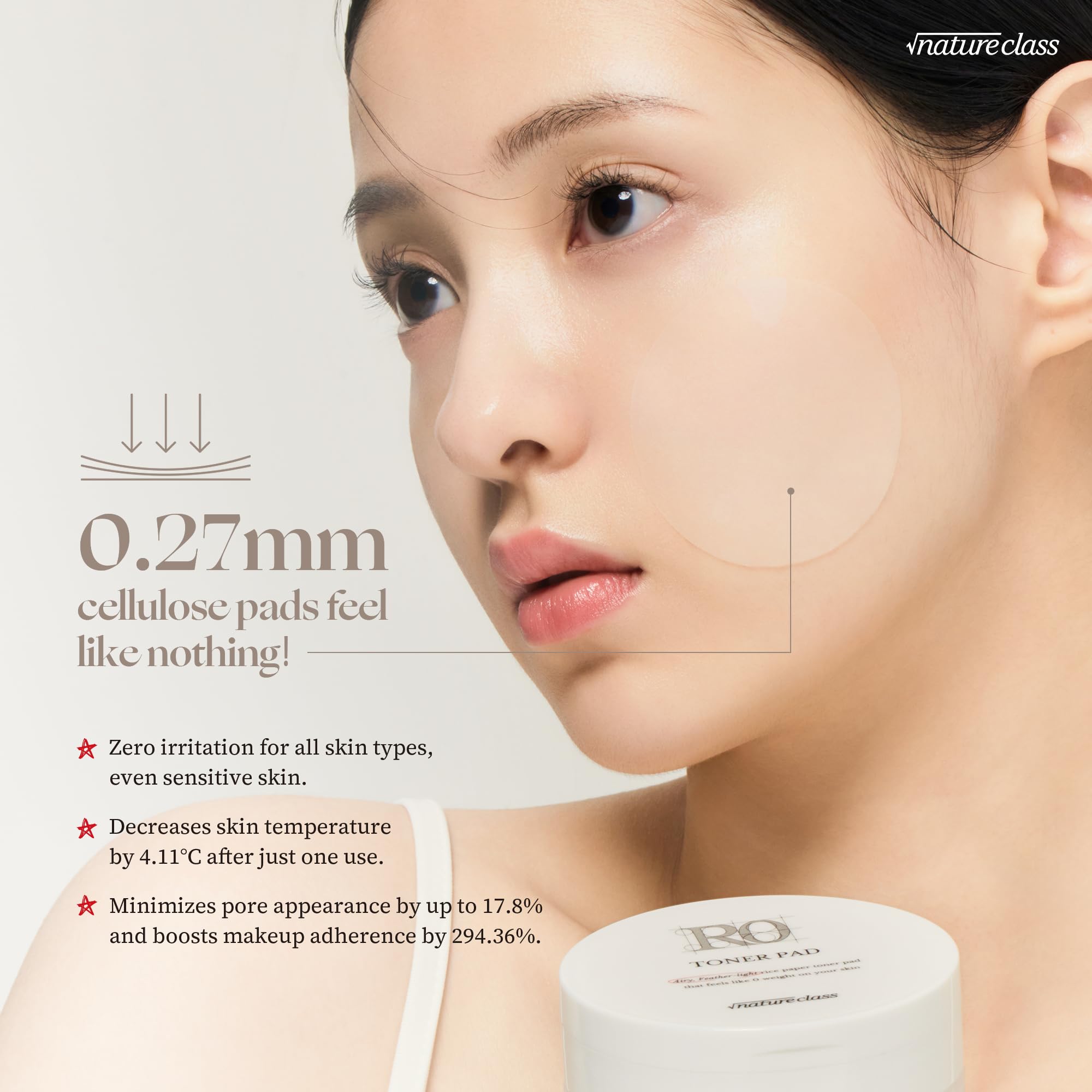 [NATURECLASS] R0 Rice Toner Pads - Zero Irritation Hydrating Facial Toner with Rice-Peptide Complex | Soothing & Nourishing Korean Skincare | Ultra-Thin Biodegradable Cellulose Gel Pads | Vegan, Cruelty-Free | 80 Count | Perfect for Daily Hydration, Sensitive Skin Care & Post-Workout Refresh