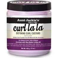 Aunt Jackie's Curl La La Defining Curl Custard for Natural Hair - 15 oz Hydrating Styling Cream for Curly, Coily & Wavy Hair - Perfect for Wash & Go, Twist Outs & Braid Outs