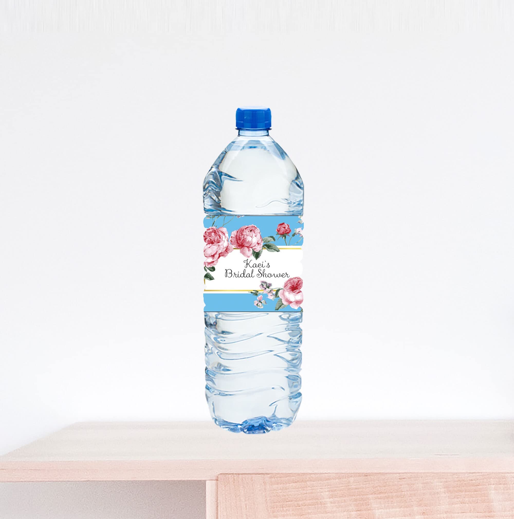 Personalized Rose Bridal Shower Water Bottle Labels - Custom Wedding Party Favors, Bridesmaid Gifts & Bachelorette Party Decor - Perfect for Wedding Showers, Rehearsal Dinners & Special Events
