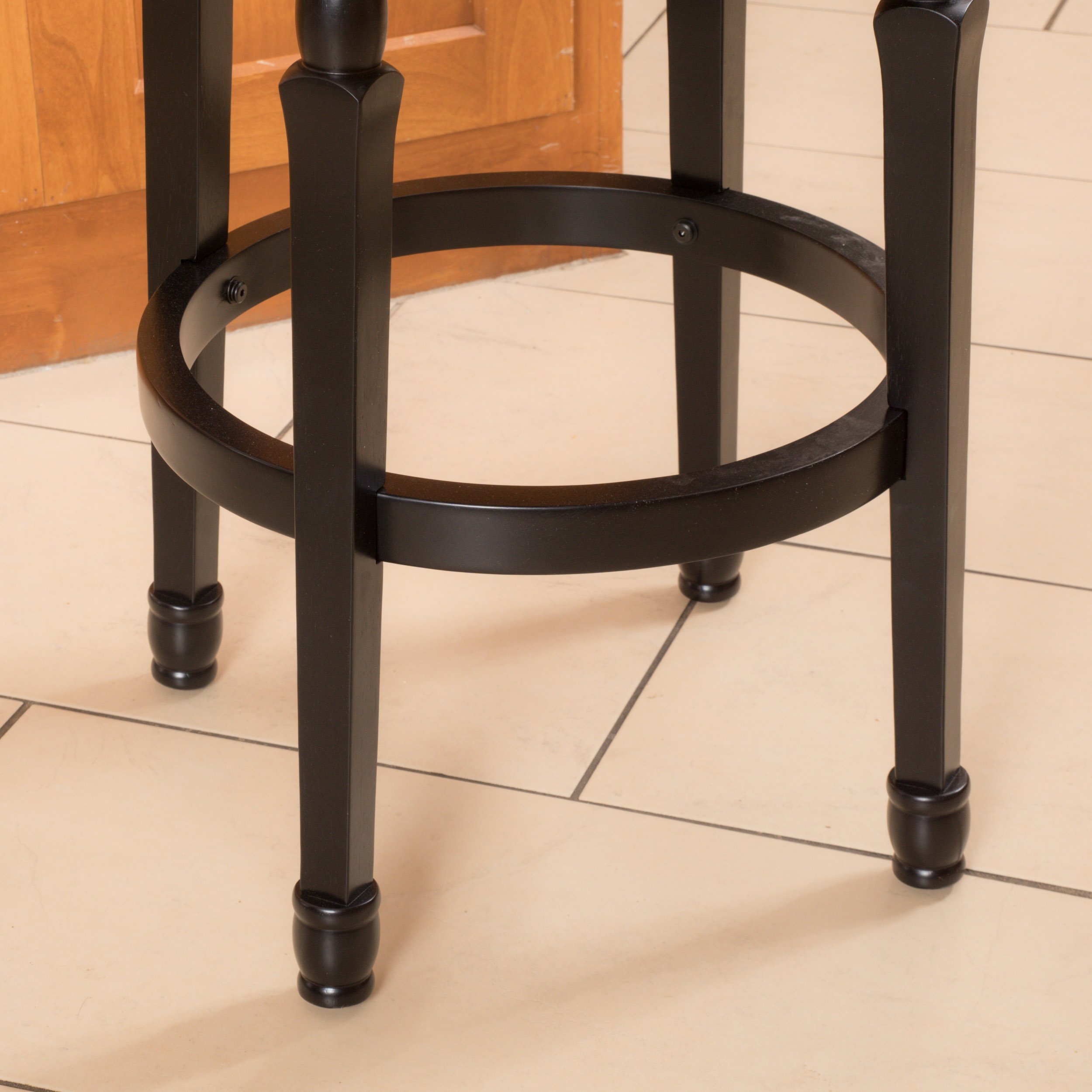 GDFStudio Swivel Bar Stool with Ebony Finish - Adjustable Height Counter Stool for Kitchen Island, Home Bar & Dining Room - Modern & Comfortable Seating Solution