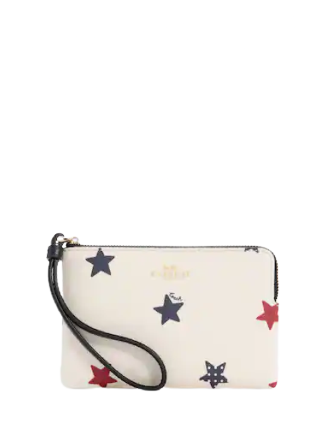 Coach Corner Zip Wristlet with American Star Print - Stylish Crossbody Bag for Women, Perfect for Everyday Use, Travel & Parties