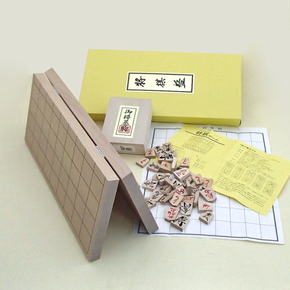Premium Wooden Push Piece & Shinkei 7 Goori Chess Set - Japanese Imported Luxury Chess Board for Home, Office & Travel Game Nights