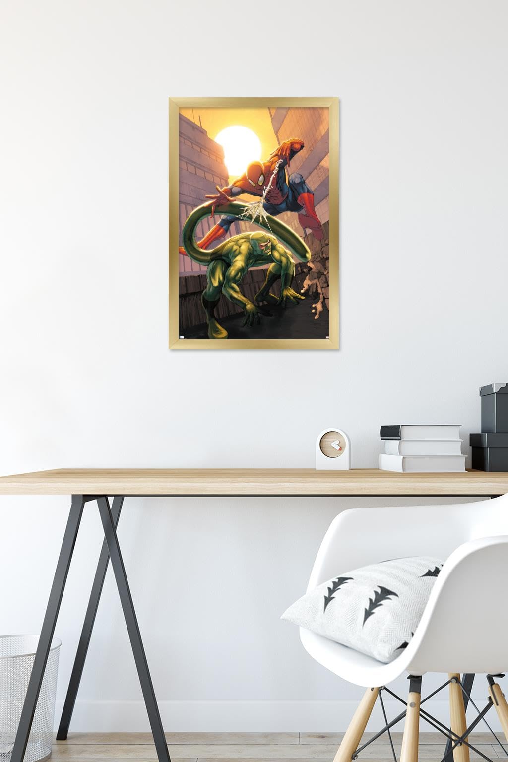 Marvel Comics Scorpion Wall Poster - Marvel Age Spider-Man #19 Gold Framed Art Print 22.4