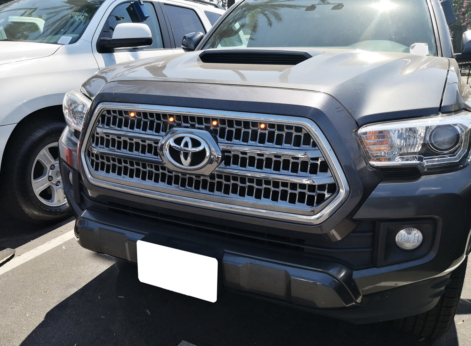 4-Piece Raptor Style 3W Amber LED Grille Lights Kit for 2016-2023 Toyota Tacoma with TRD Grill - Off-Road, Truck Accessories & Night Driving Safety Lights