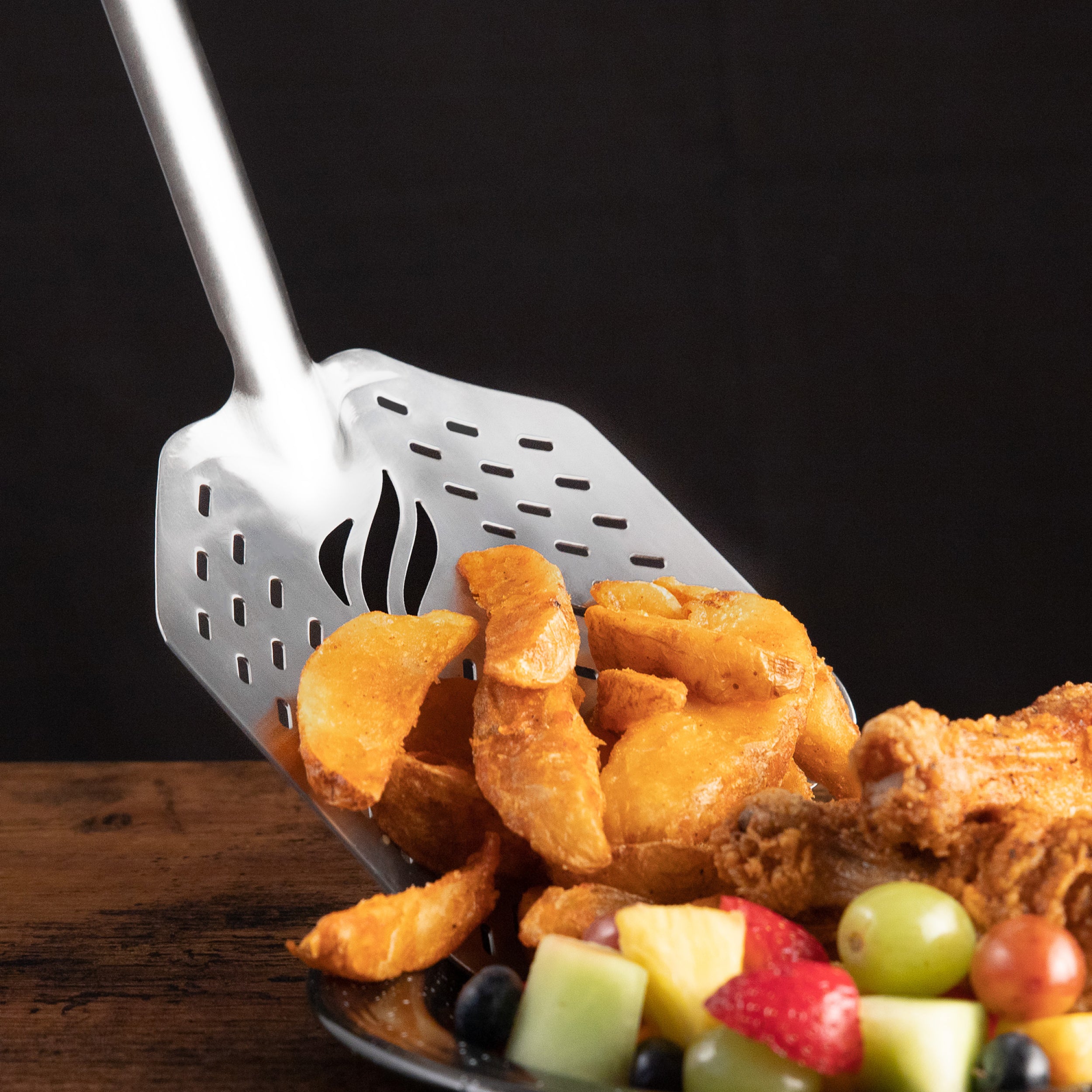 Non-Stick Frying Pan Set with Spatula & Tongs - 10-Piece Cooking Kit for Sauteing, Frying & Serving - Perfect for Home Kitchen, Camping & Outdoor Cooking