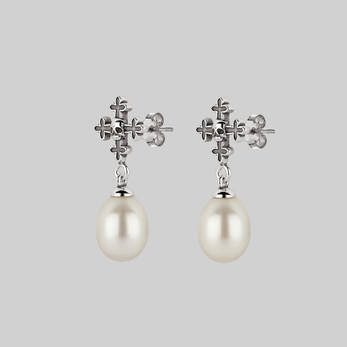 OPHELIA Medieval Cross Stud Earrings - Sterling Silver Gothic Jewelry for Women | Perfect for Renaissance Fairs, Costume Parties & Everyday Boho Style