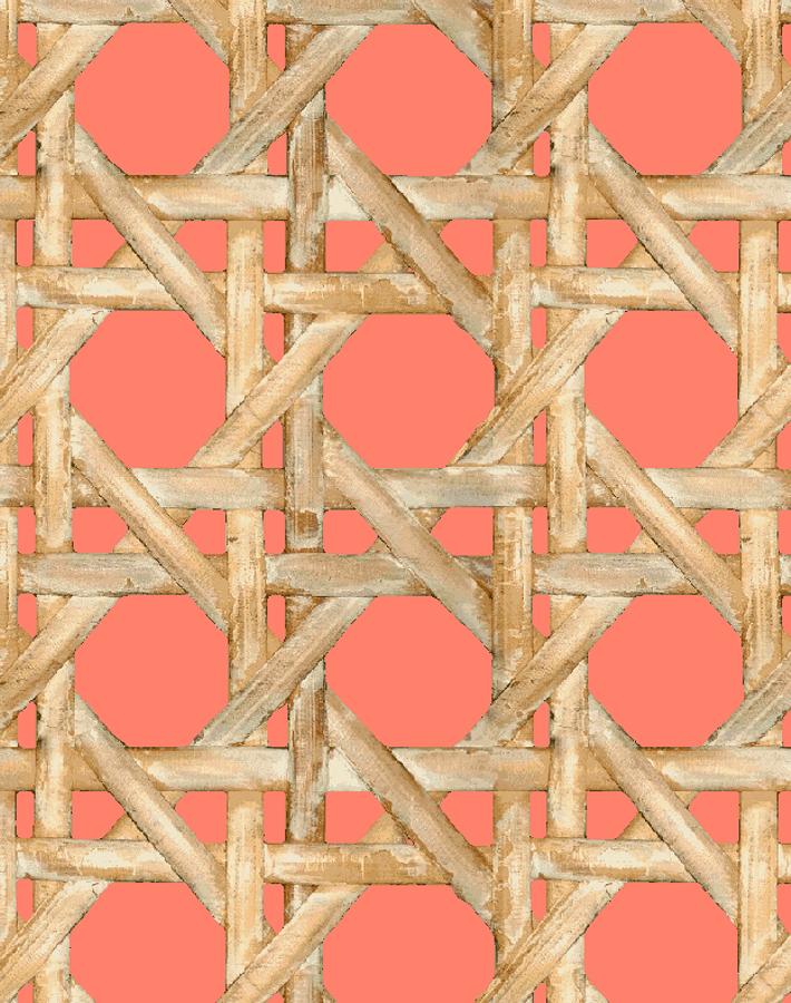 Faux Large Caning Wallpaper - Peel and Stick Watermelon Pattern - Self-Adhesive Removable Wallpaper for Bedroom, Living Room, Kitchen Decor