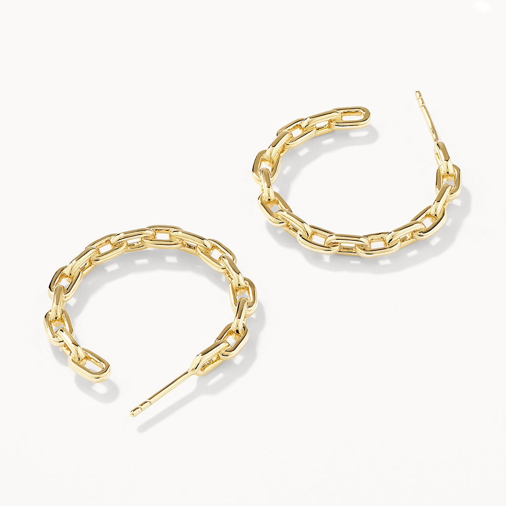 Gold Chain Link Hoop Earrings for Women - Trendy Dainty Jewelry for Everyday Wear & Special Occasions
