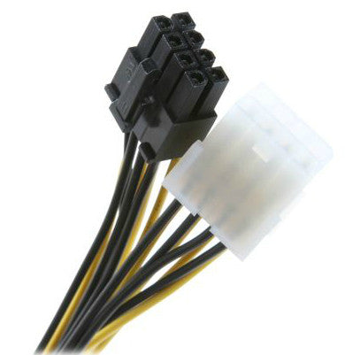 ATX 8 Pin Power Extension Cable - 12 Inch PSU GPU PCIe Connector - for PC Gaming Rigs, Mining Rigs, and Workstation Builds